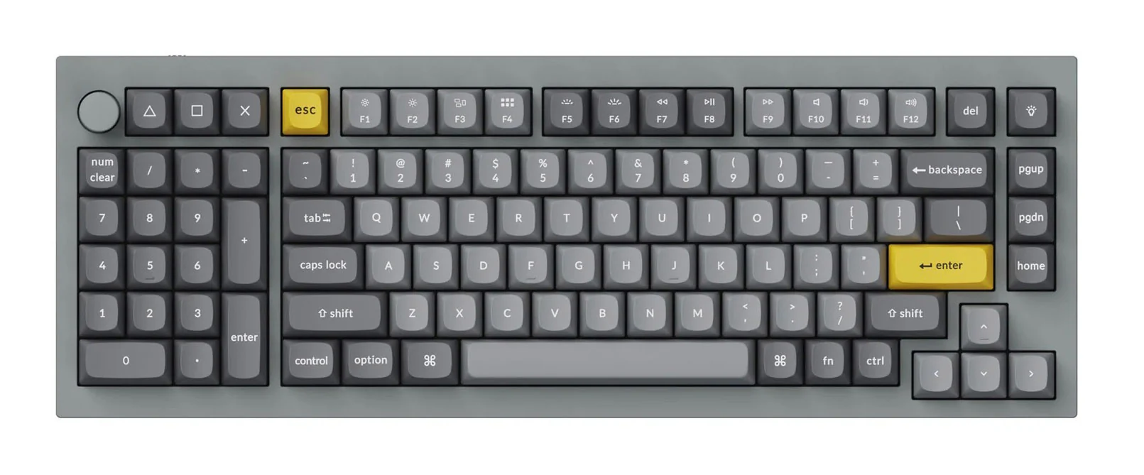 Keychron Q12 w/ Knob Aluminum Southpaw Hotswap RGB Win + Mac Mechanical Keyboard