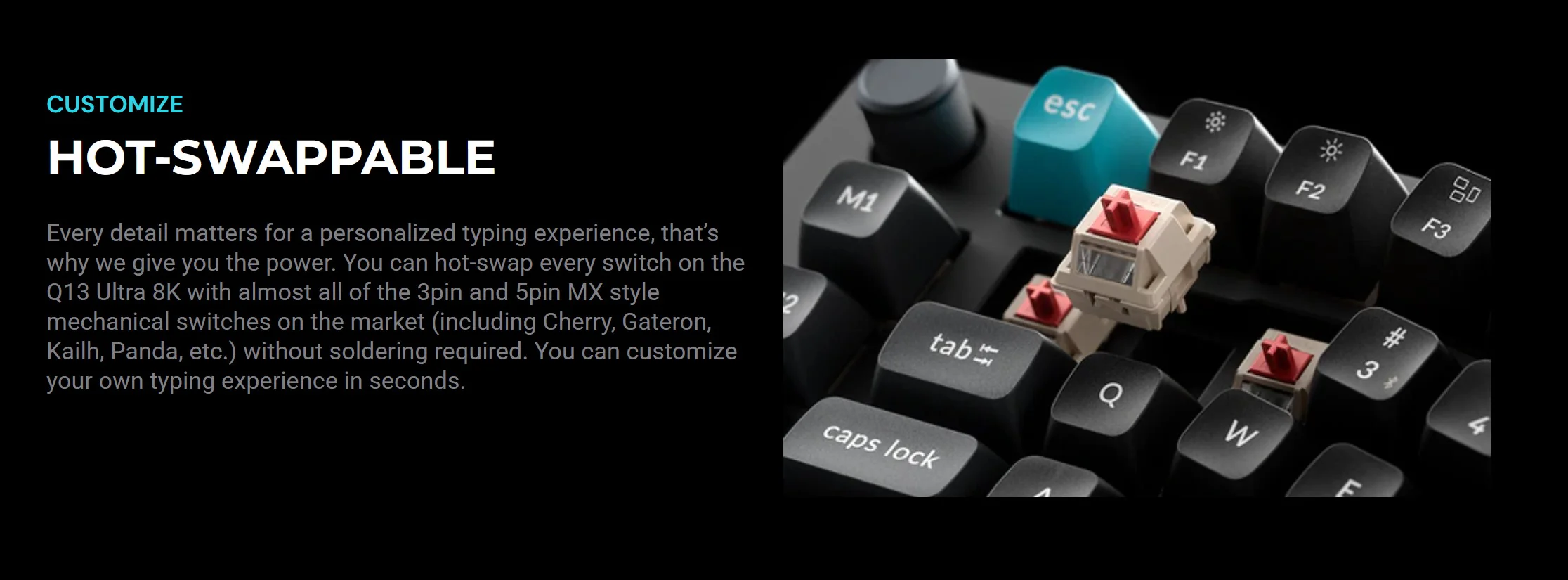 Keychron Q13 Ultra 8K Aluminum 96% Alice Wireless Keyboard - Image 9