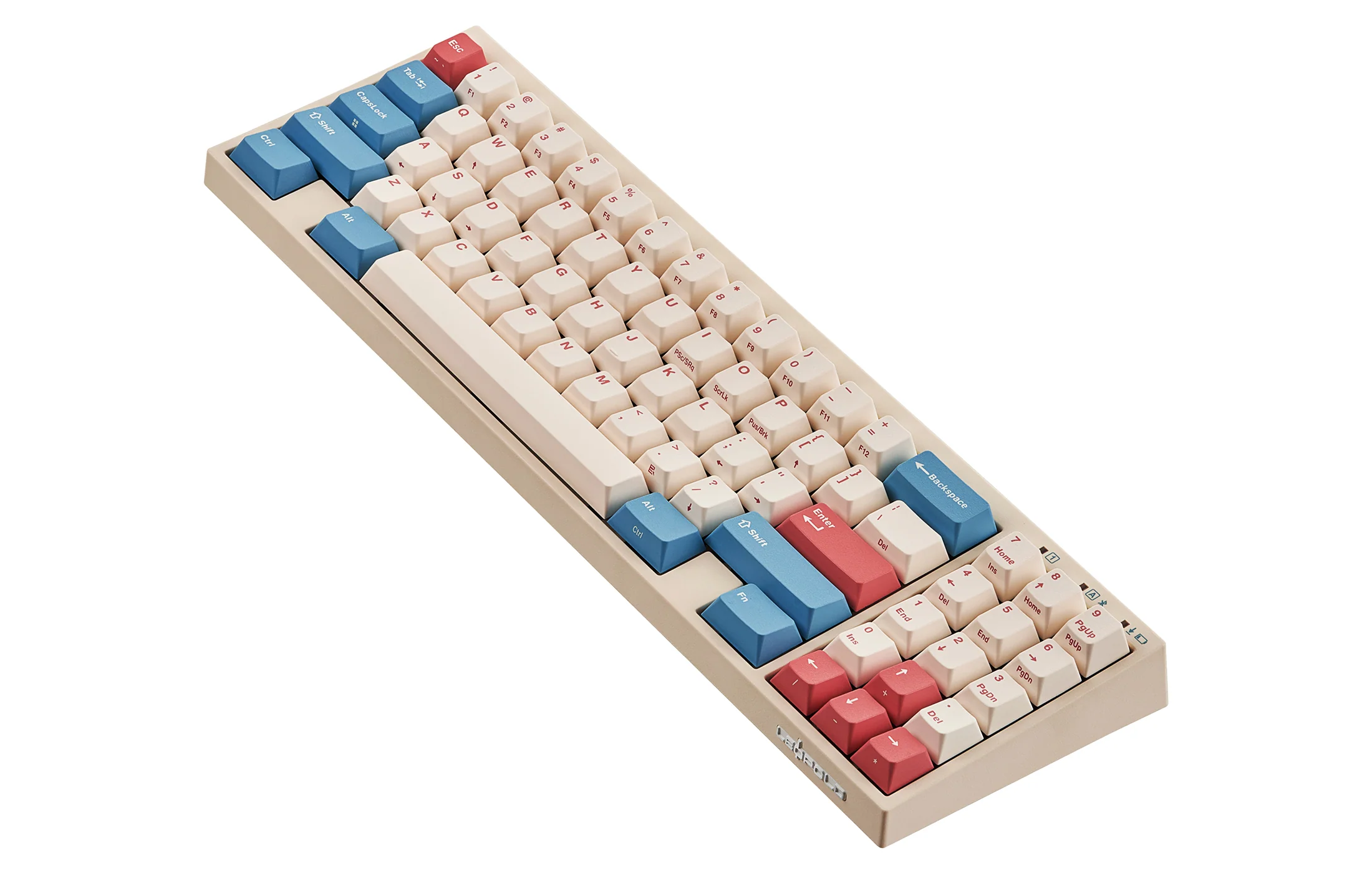 Leopold FC730MBT V2 Coral / Blue Bluetooth Mechanical Keyboard - Image 3