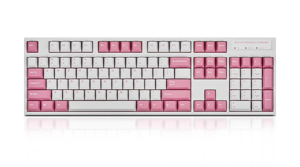 Leopold FC900RBT White/Pink Bluetooth PD Double Shot PBT Mechanical Keyboard