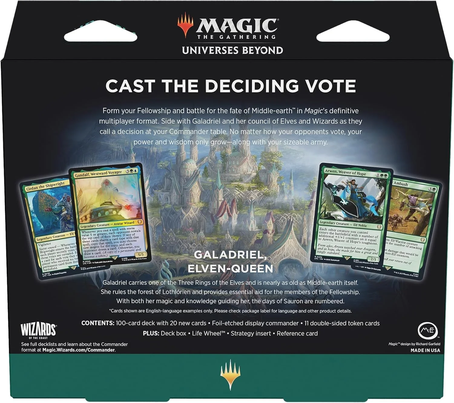 Magic the Gathering Lord of the Rings Tales of Middle Earth Commander Deck Elven Council - Image 2