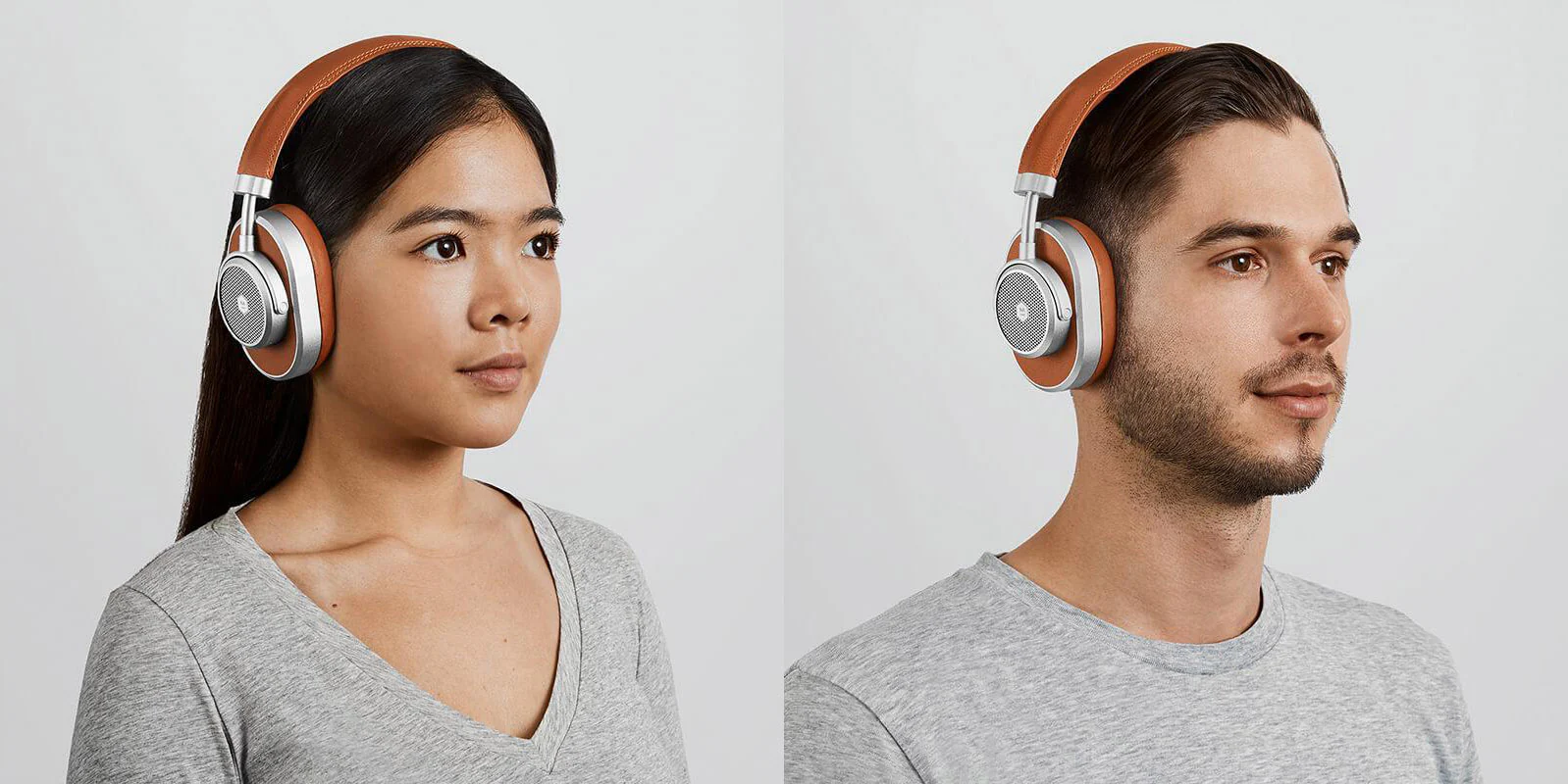 Master & Dynamic MW65 ANC Over Ear Wireless Headphones Silver/Brown - Image 5