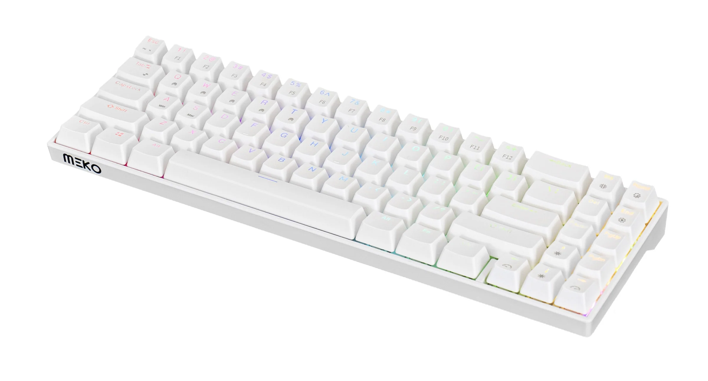Meko Push White 65% Hotswap Bluetooth RGB Double Shot ABS Mechanical Keyboard - Image 3