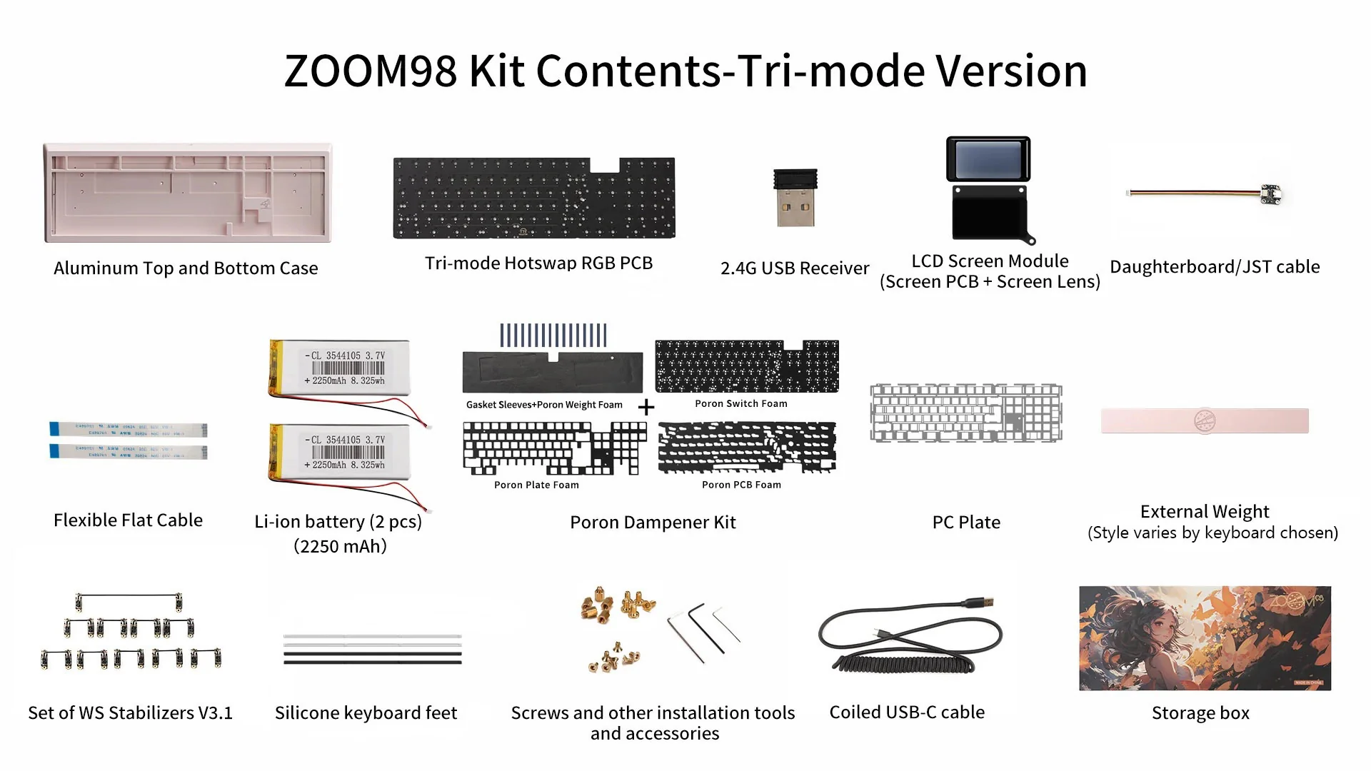 Meletrix Zoom98 Special Edition Barebones Wireless RGB Keyboard DIY Kit - Image 3