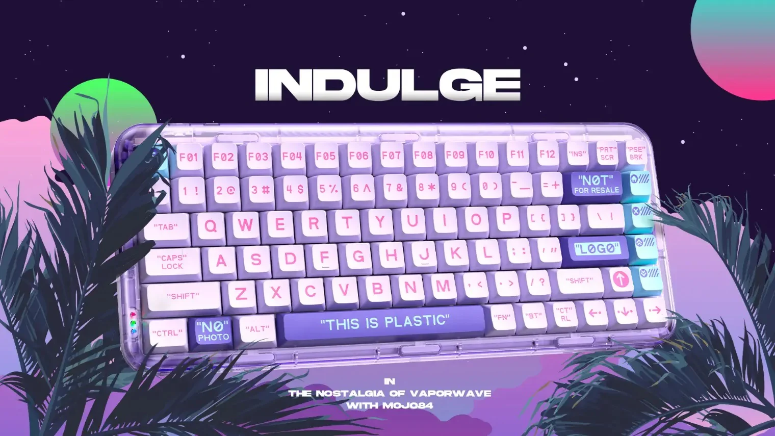 MelGeek Mojo84 Vaporwave 75% Hotswap Wireless RGB Mechanical Keyboard - Image 8