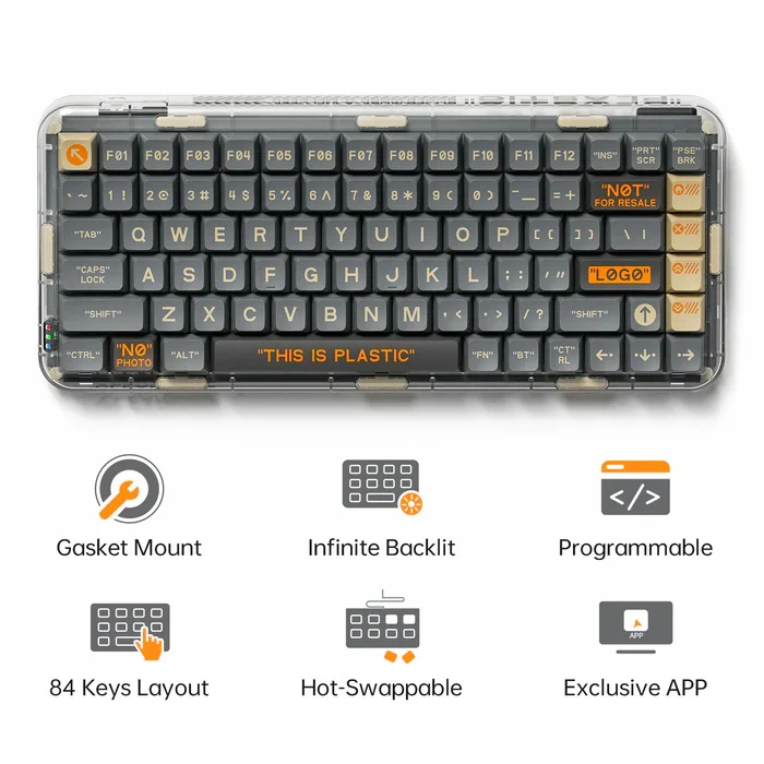 MelGeek Mojo84 Wasteland 75% Hotswap Wireless RGB Mechanical Keyboard - Image 8