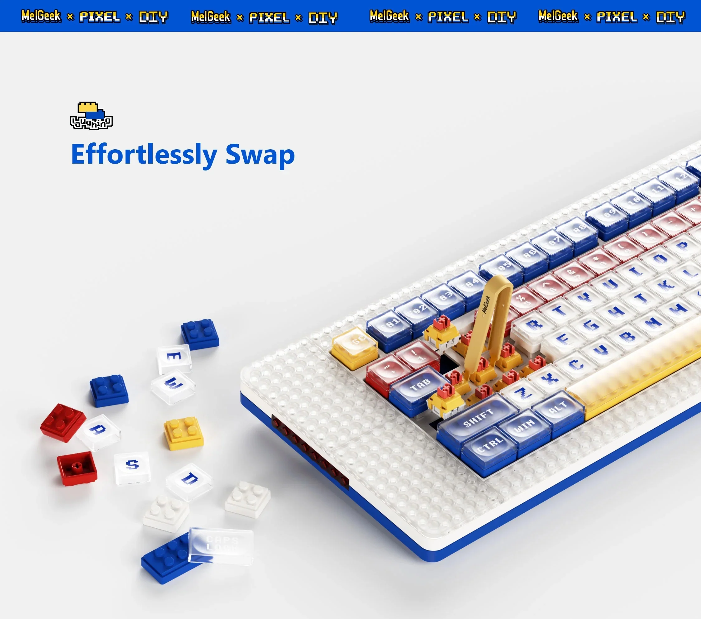 MelGeek Pixel Palette Brick Built TKL Hotswap Bluetooth 5.1 and 2.4 GHz. RGB Mechanical Keyboard - Image 9