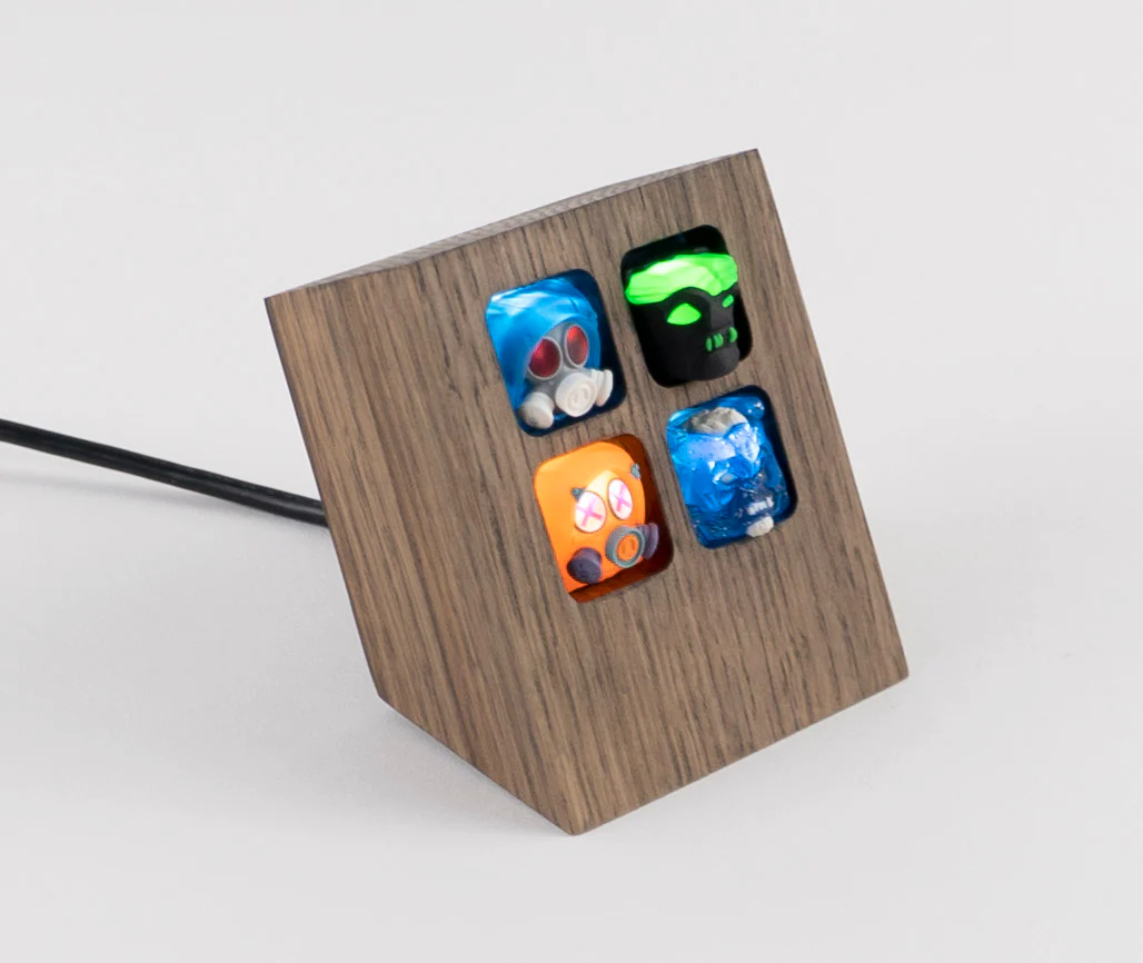 MK Custom 4-Key Wooden Backlit Artisan Keycap Display - Image 13