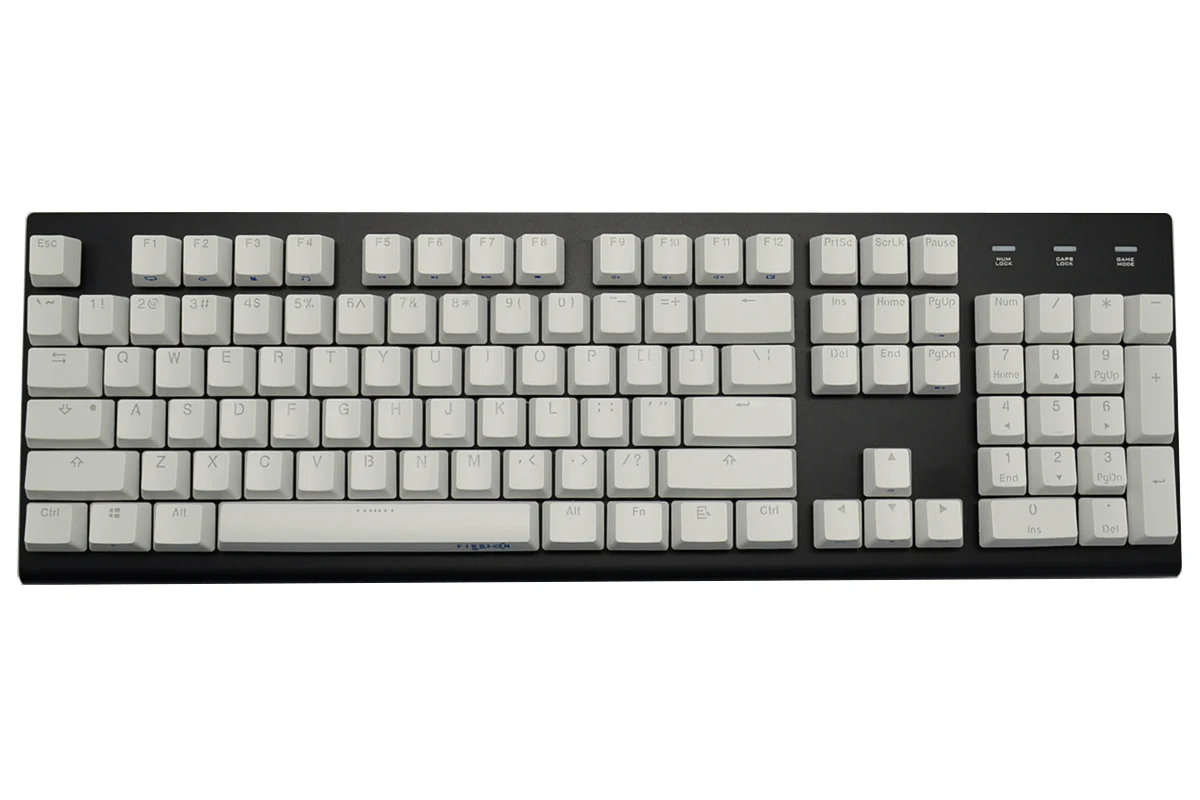 MK Fission White Keycaps White LED Double Shot PBT Mechanical Keyboard - Image 4