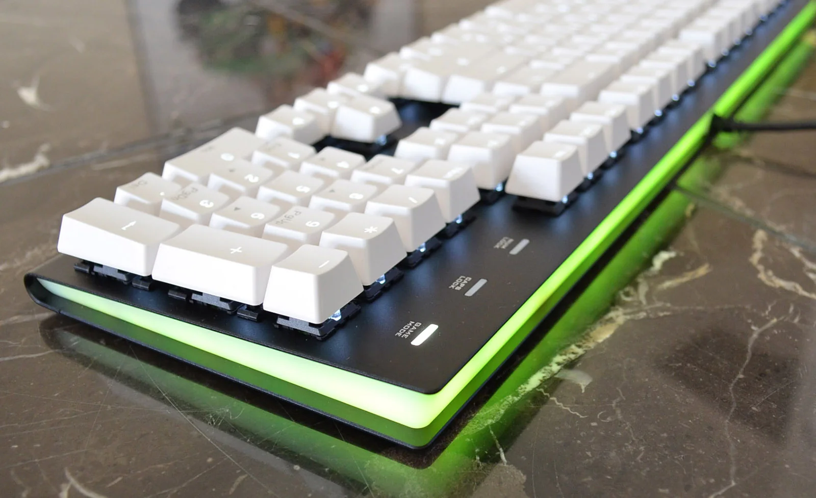MK Fission White Keycaps White LED Double Shot PBT Mechanical Keyboard - Image 5