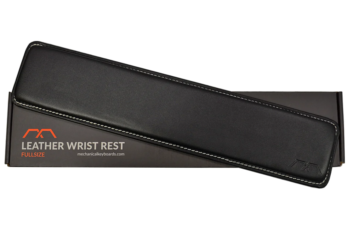 MK Fullsize Leather Wrist Rest with Grey Stitching