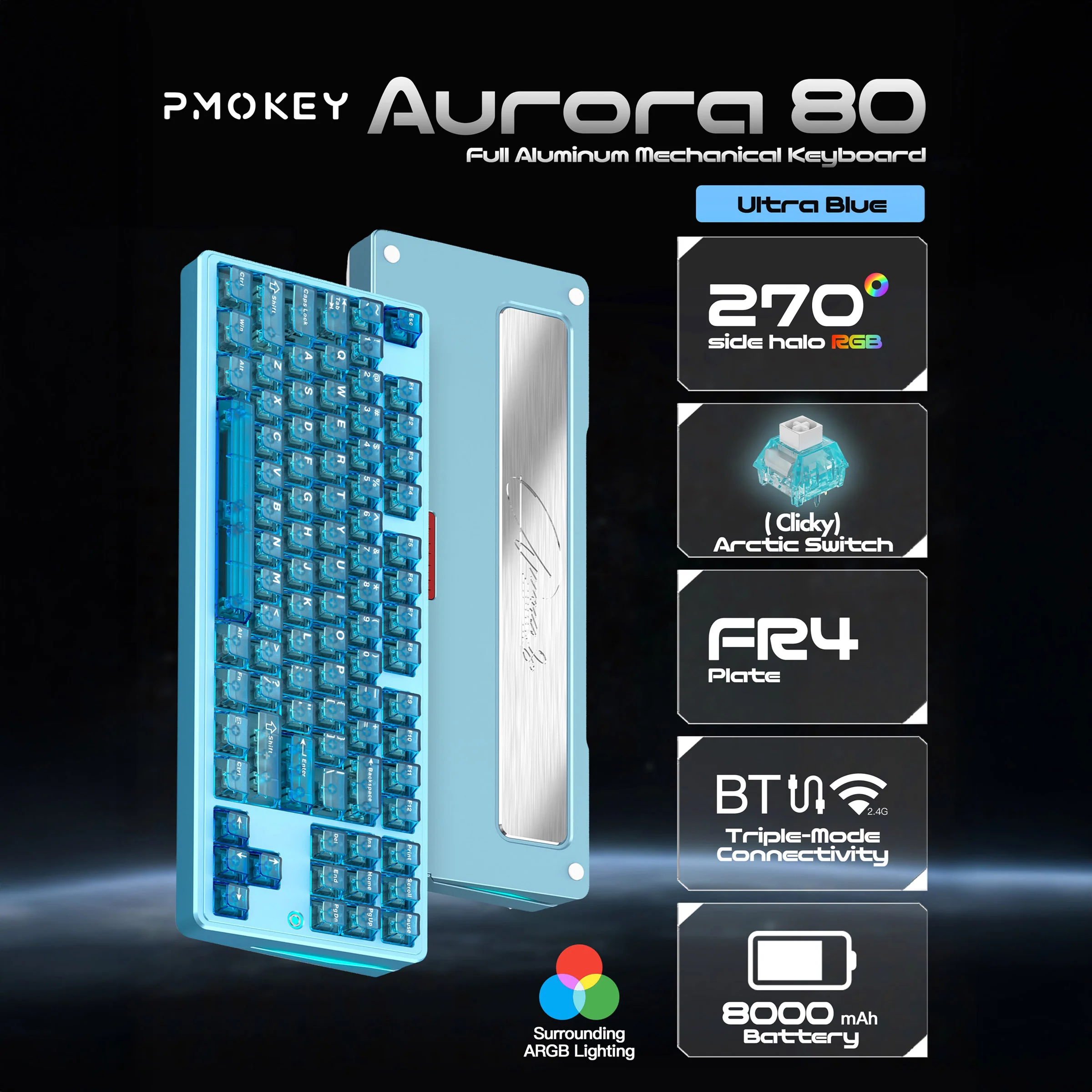 PMOKEY Aurora 80 Aluminum Wireless Keyboard - Image 9