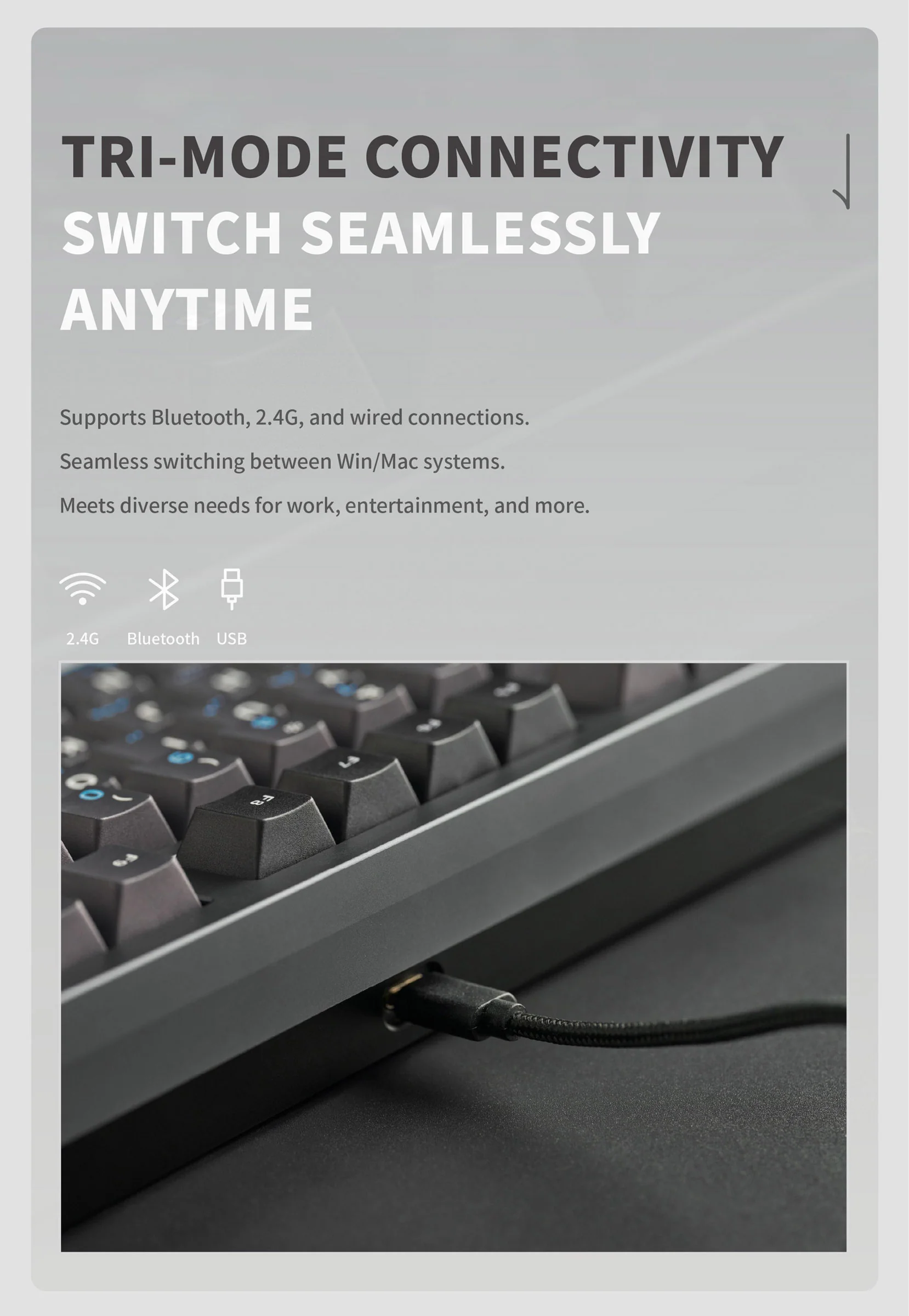 Qwertykeys QK80 Mk2 Aluminum Wireless Prebuilt Keyboard - Image 7