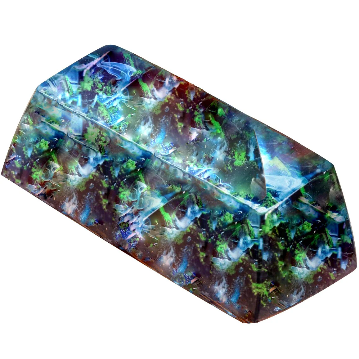Resixteen Green Shift Wood & Resin 2.25u SA Artisan Keycap