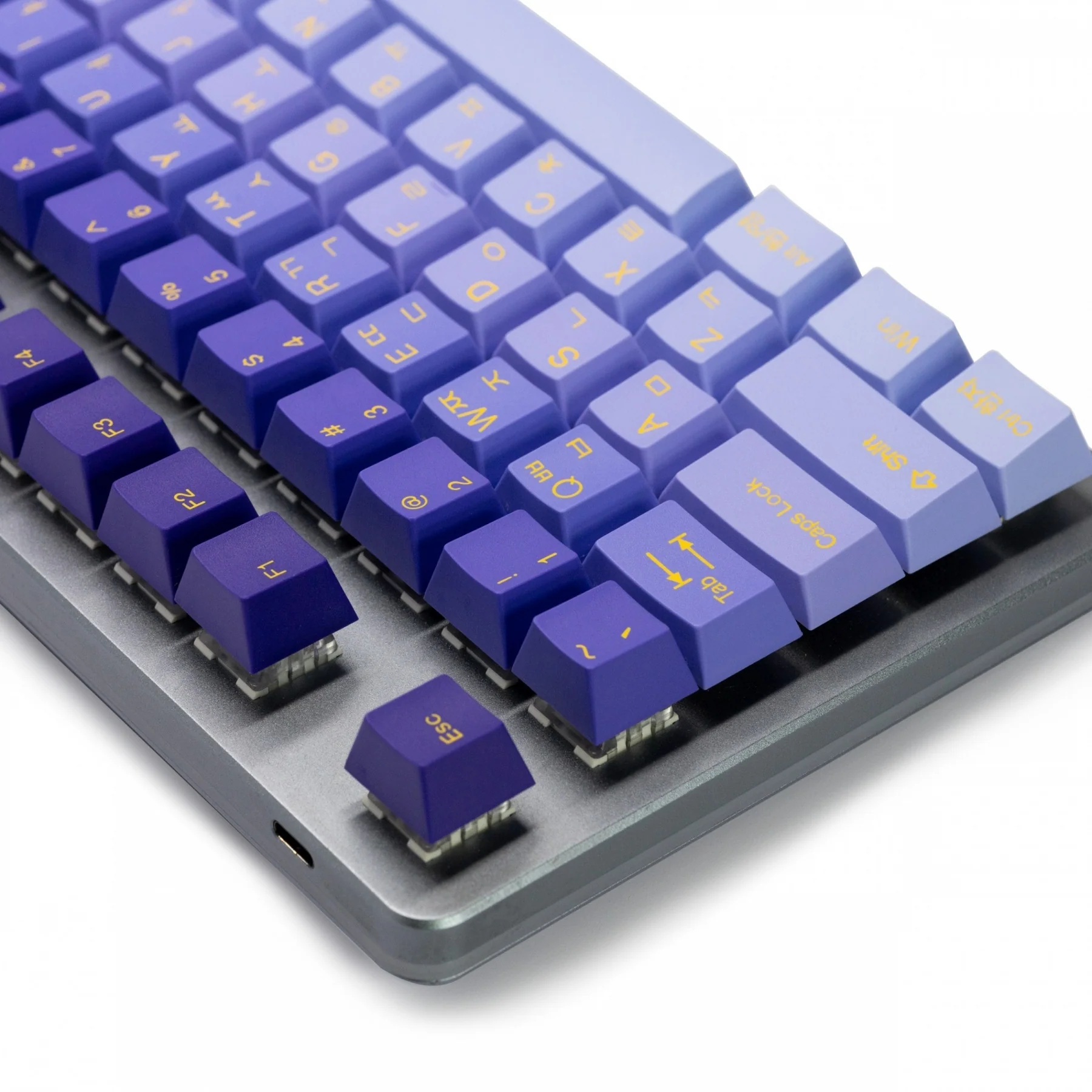 Tai-Hao Indigo Purple Gradient Hangul & English 117 Key Cubic Profile Double Shot ABS Keycap Set - Image 5