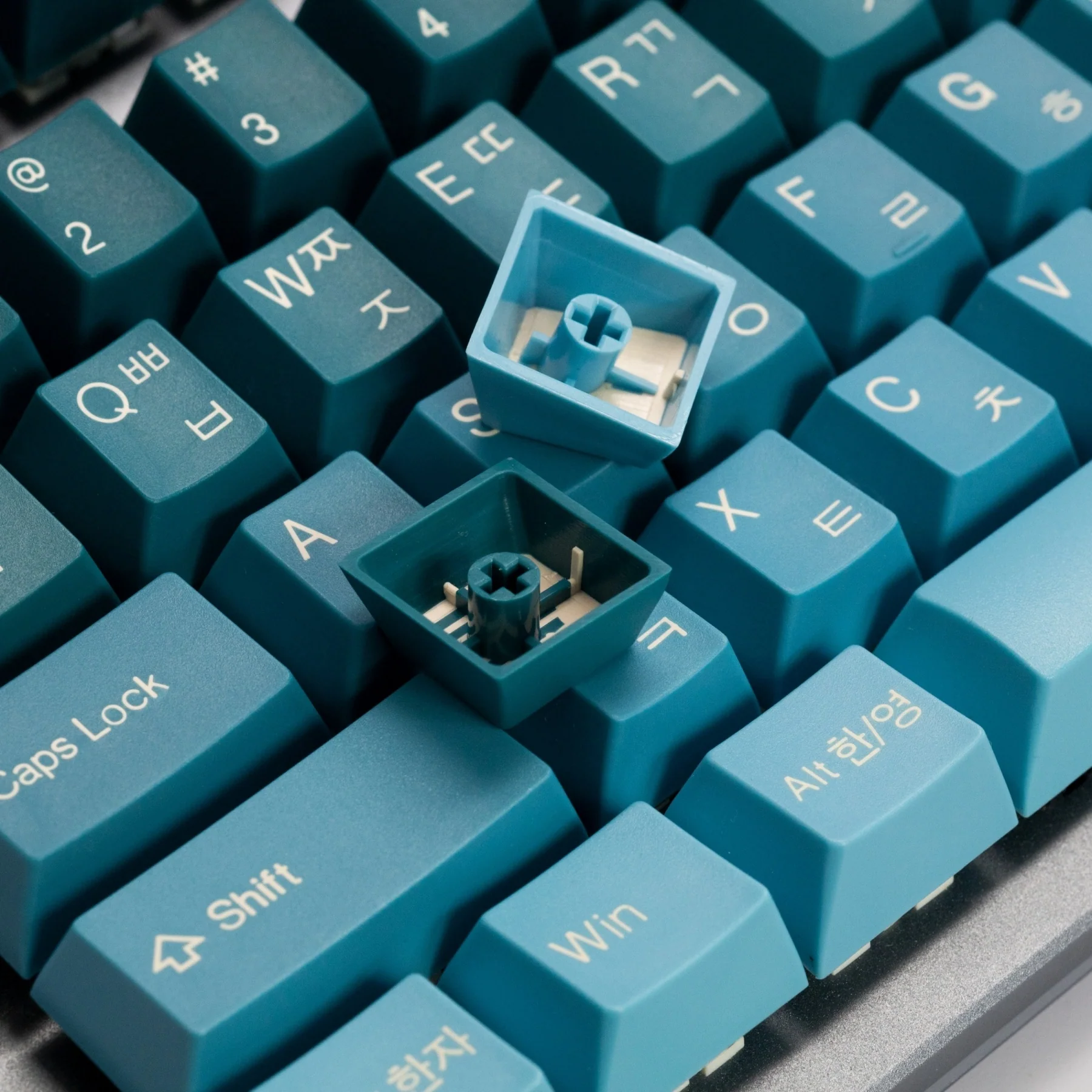Tai-Hao Pine Green Gradient Hangul & English 117 Key Cubic Profile Double Shot ABS Keycap Set - Image 6