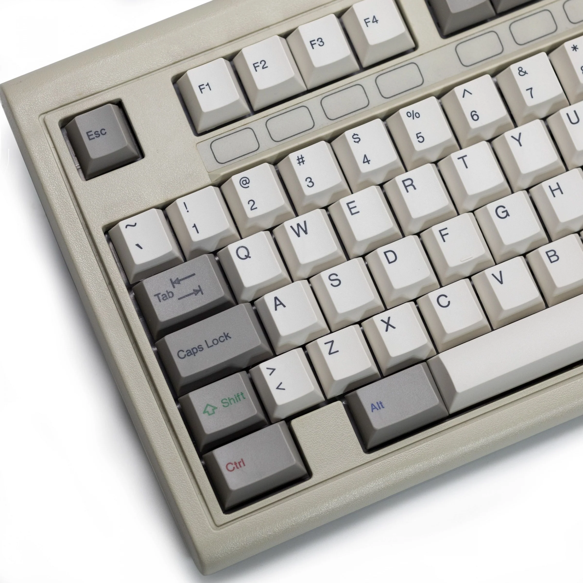 Tai-Hao Vintage White / Grey Backlit 138 Key Cubic Profile ABS Double Shot ALPS Keycap Set