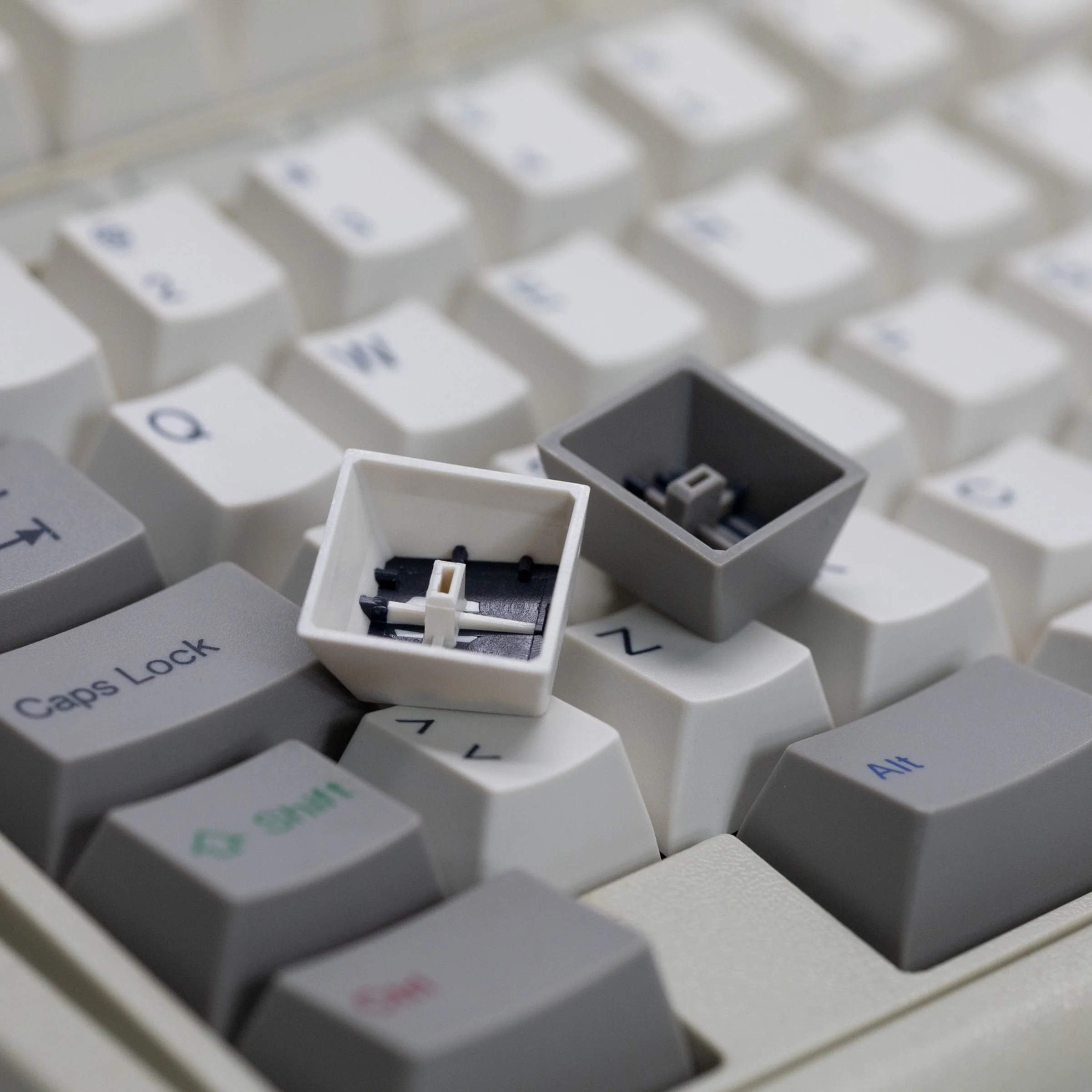 Tai-Hao Vintage White / Grey Backlit 138 Key Cubic Profile ABS Double Shot ALPS Keycap Set - Image 3