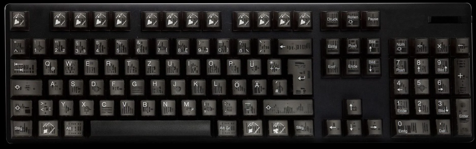 Tai-Hao Black Playing Cards 16-Key Cubic Profile Double Shot ABS Translucent Keycap Set