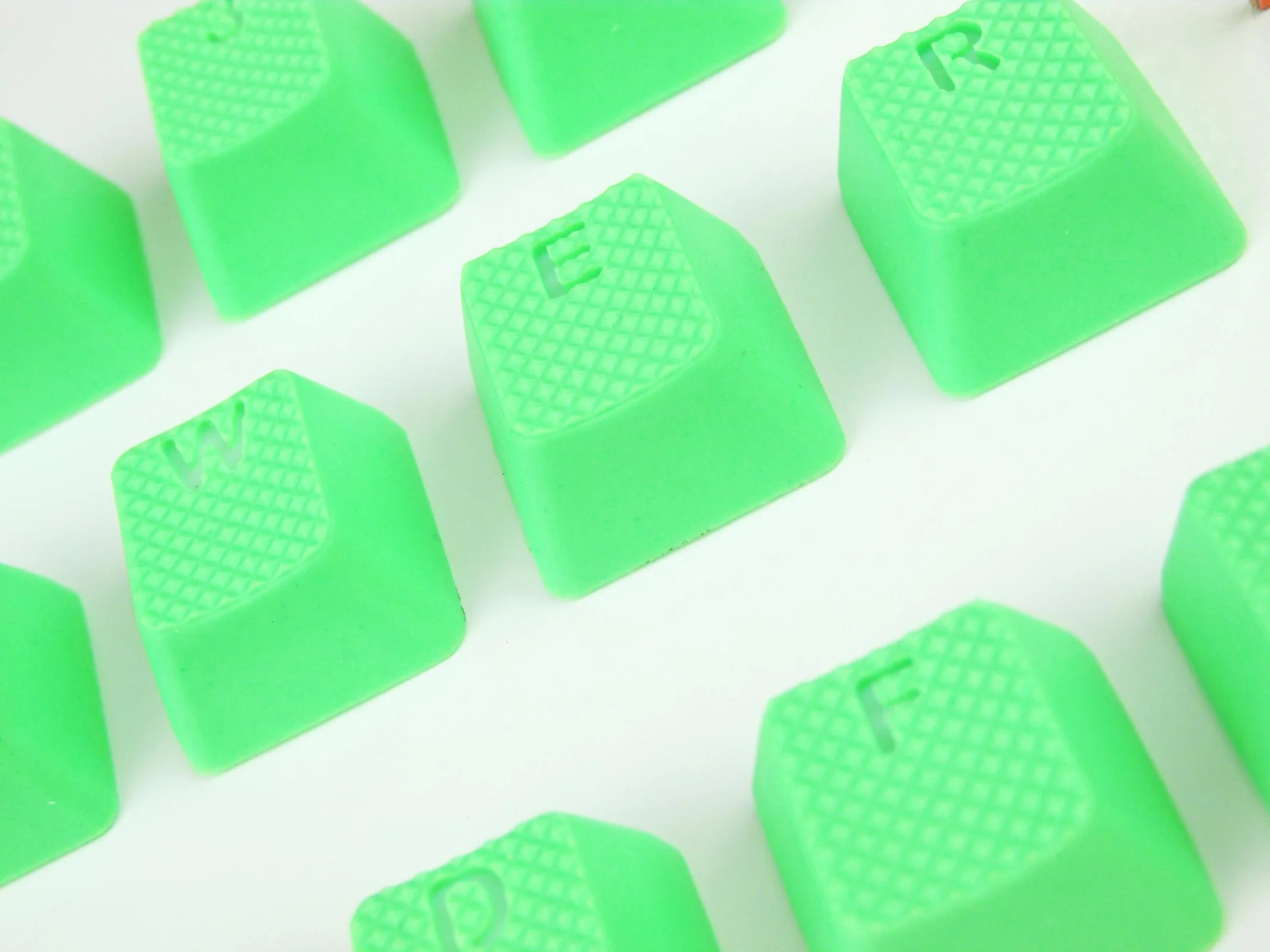 Tai-Hao Neon Green Backlit 18 Key OEM Profile Double Shot TPR Rubber Keycap Set - Image 2
