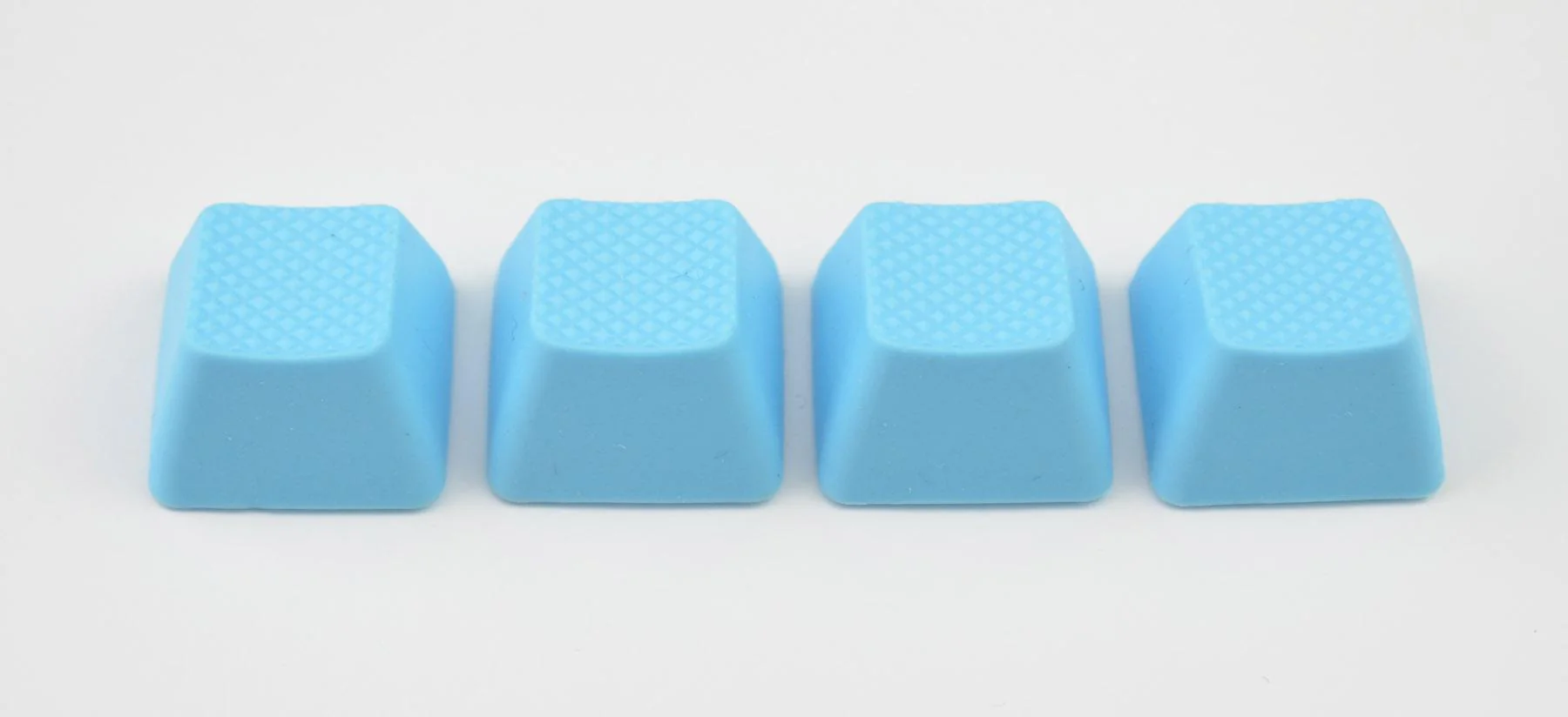 Tai-Hao Neon Blue Row 1 Blank 4 Key OEM Profile TPR Rubber Keycap Set - Image 2