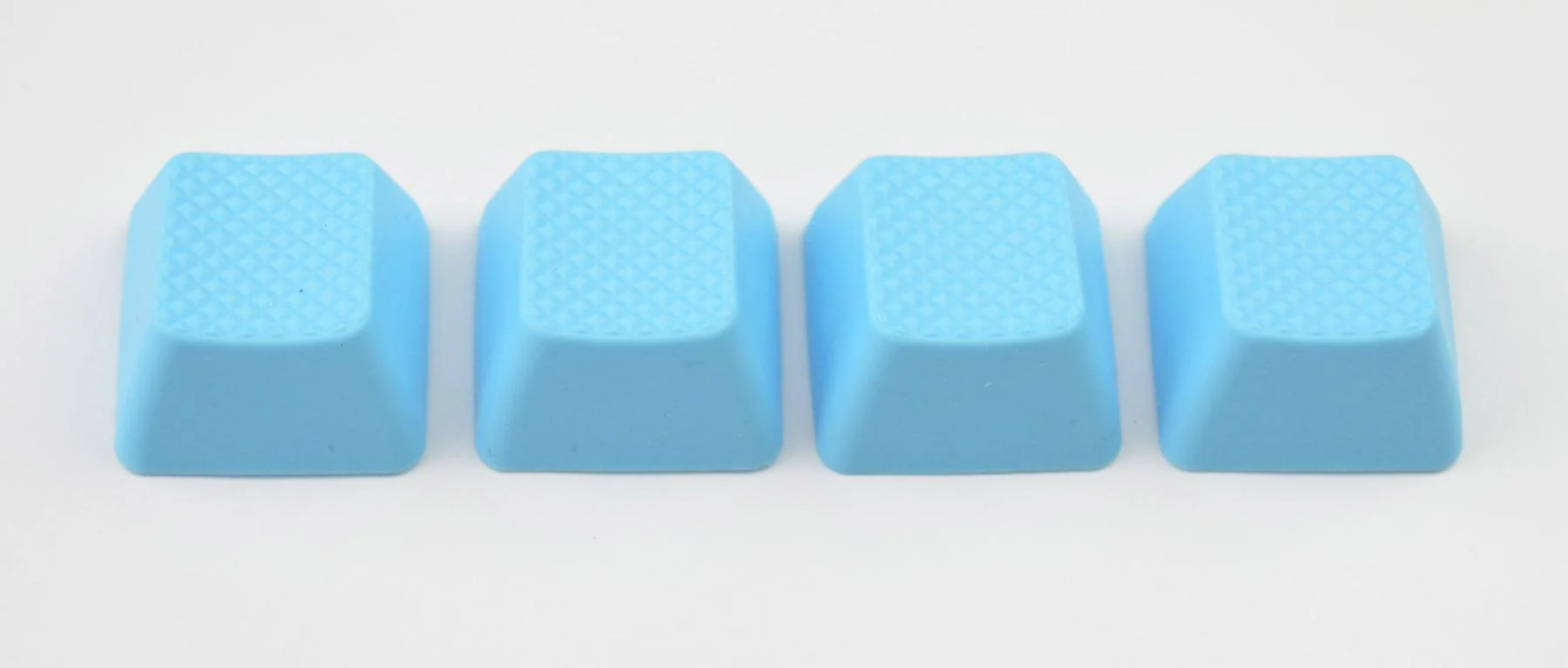 Tai-Hao Neon Blue Row 2 Blank 4 Key OEM Profile TPR Rubber Keycap Set - Image 3