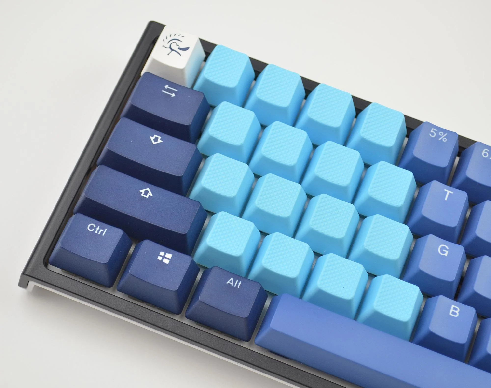 Tai-Hao Neon Blue Row 2 Blank 4 Key OEM Profile TPR Rubber Keycap Set - Image 5