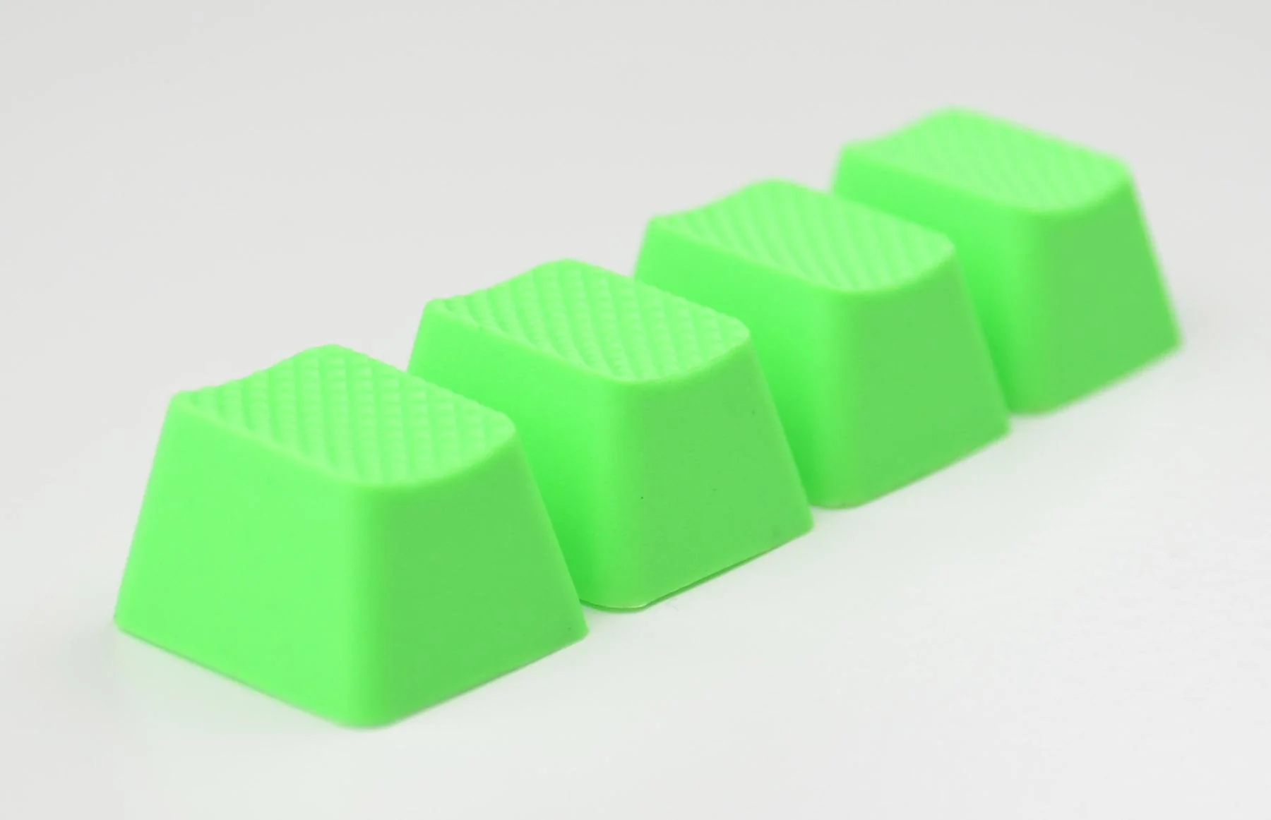 Tai-Hao Neon Green Row 4 Blank 4 Key OEM Profile TPR Rubber Keycap Set - Image 2