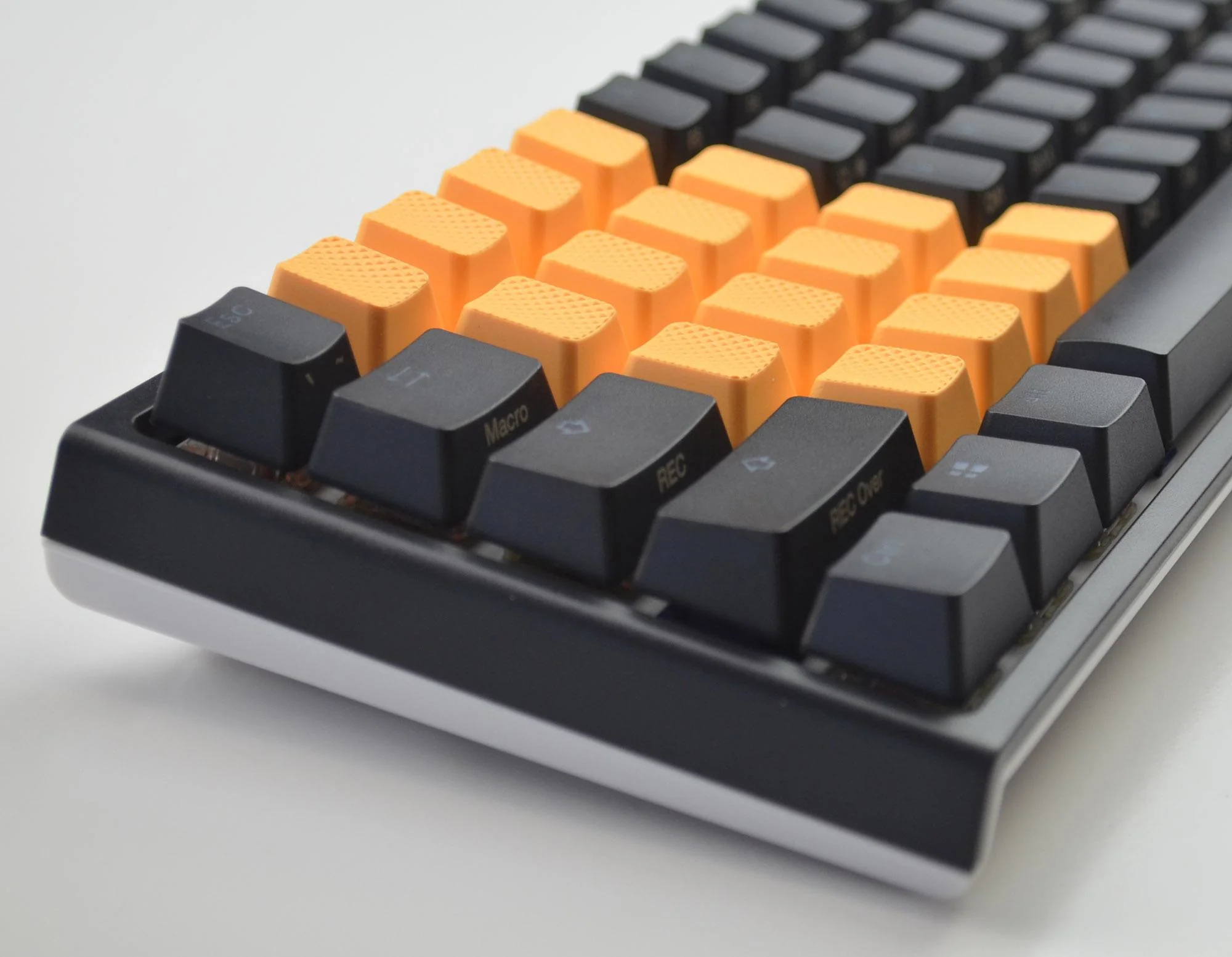 Tai-Hao Neon Orange Row 3 Blank 4 Key OEM Profile TPR Rubber Keycap Set - Image 4