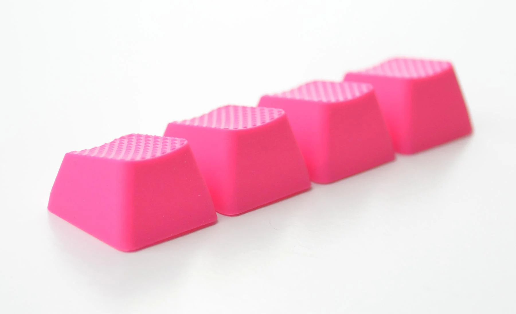 Tai-Hao Neon Pink Row 0 Blank 4 Key OEM Profile TPR Rubber Keycap Set - Image 2