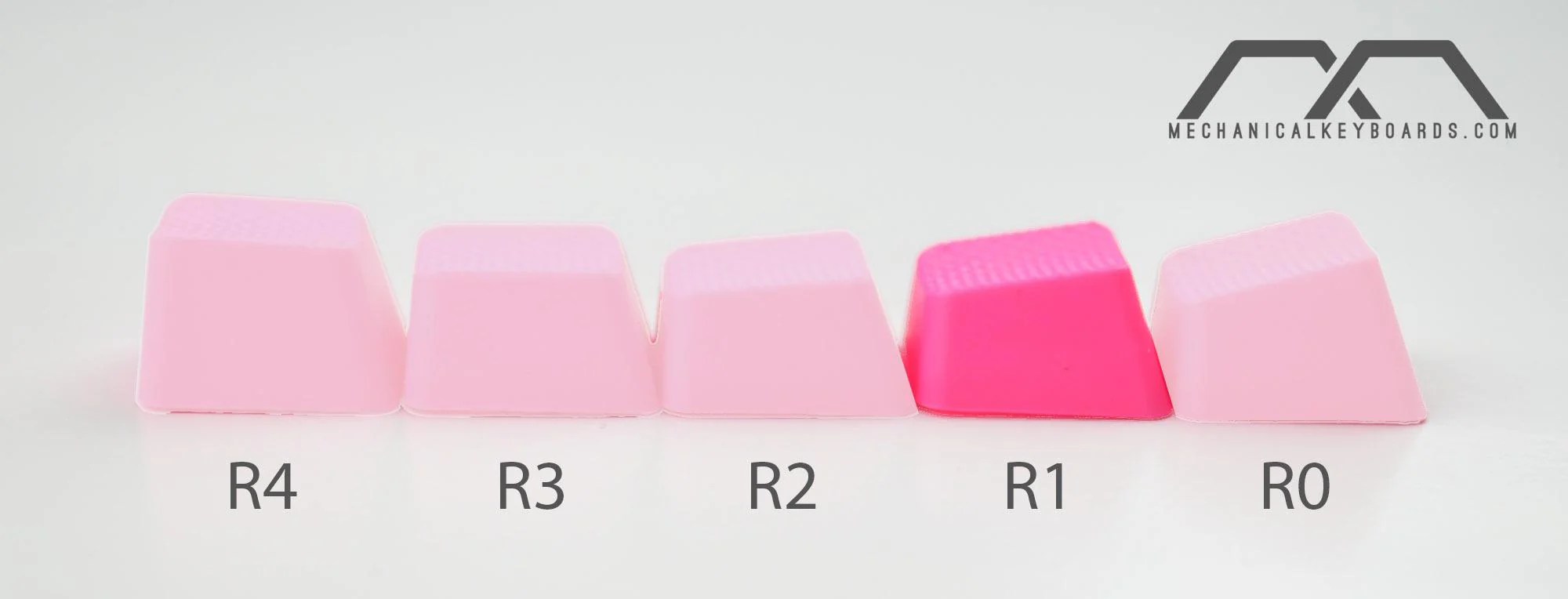 Tai-Hao Neon Pink Row 1 Blank 4 Key OEM Profile TPR Rubber Keycap Set