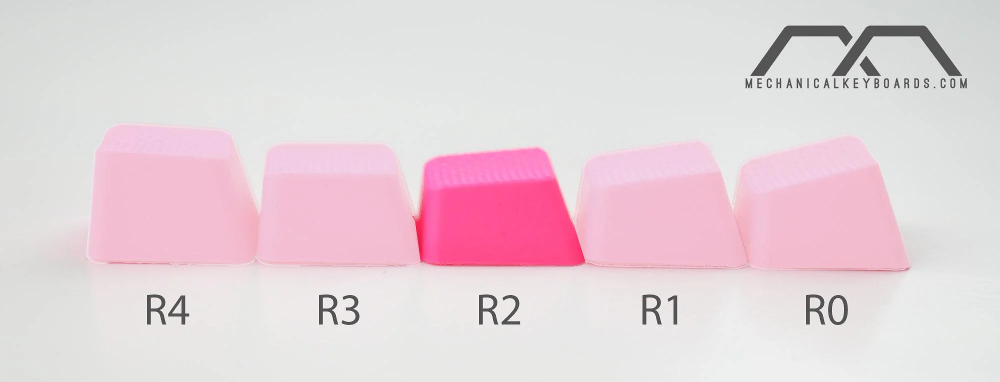 Tai-Hao Neon Pink Row 2 Blank 4 Key OEM Profile TPR Rubber Keycap Set