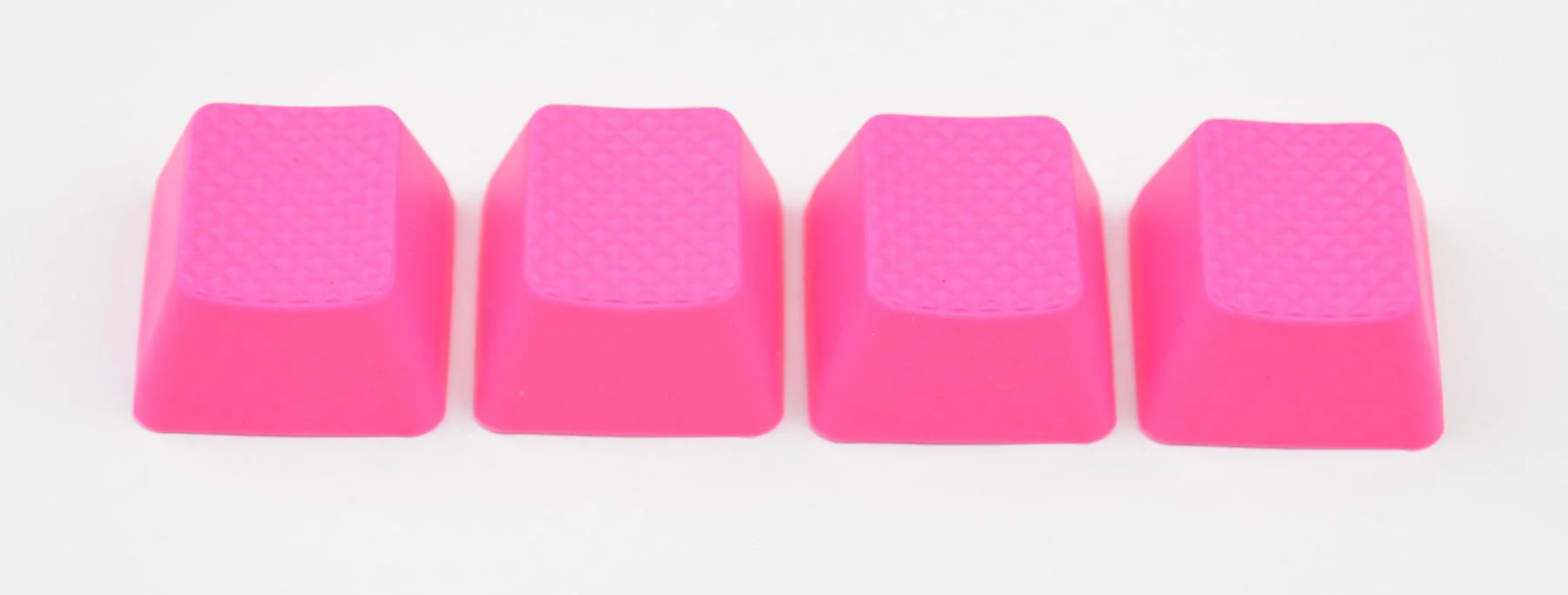 Tai-Hao Neon Pink Row 3 Blank 4 Key OEM Profile TPR Rubber Keycap Set - Image 3