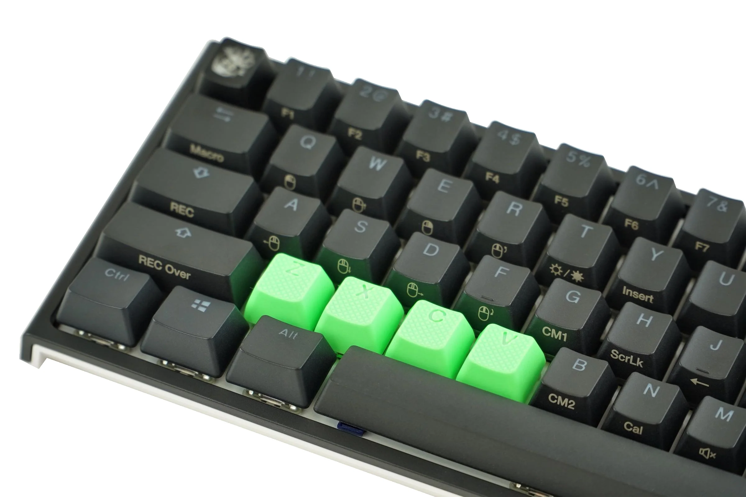 Tai-Hao Green Row 1 Backlit 4 Key OEM Profile TPR Rubber Keycap Set