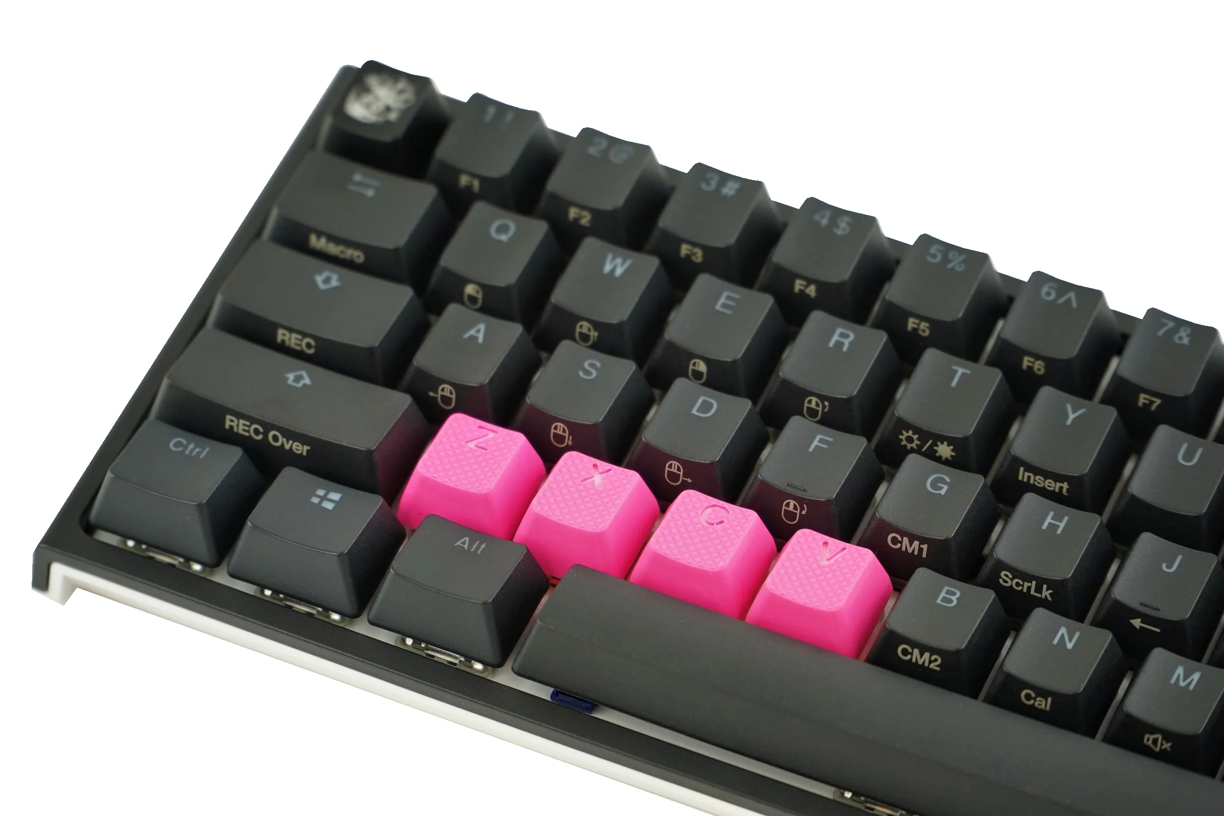 Tai-Hao Neon Pink Row 1 Backlit 4 Key OEM Profile TPR Rubber Keycap Set