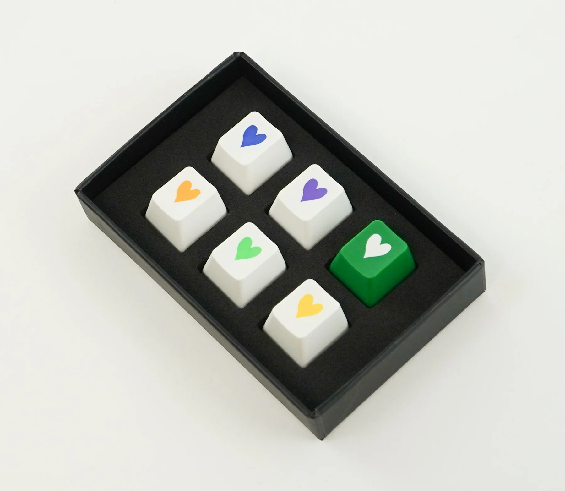 Tai-Hao Green Heart 6 Key OEM Profile ABS Keycap Set - Image 3