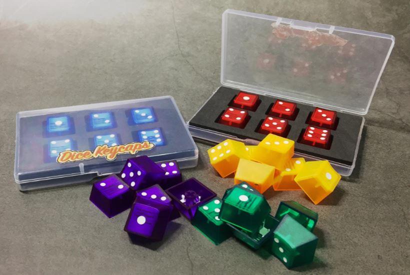 Tai-Hao Yellow Dice Translucent 6 Key OEM Profile ABS Keycap Set