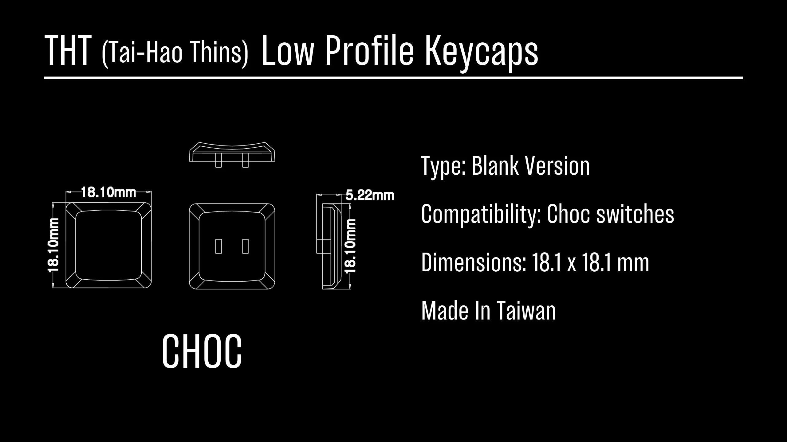 Tai-Hao Black THT Backlit 65 Key Double Shot PBT Low Profile Keycap Set - Image 10