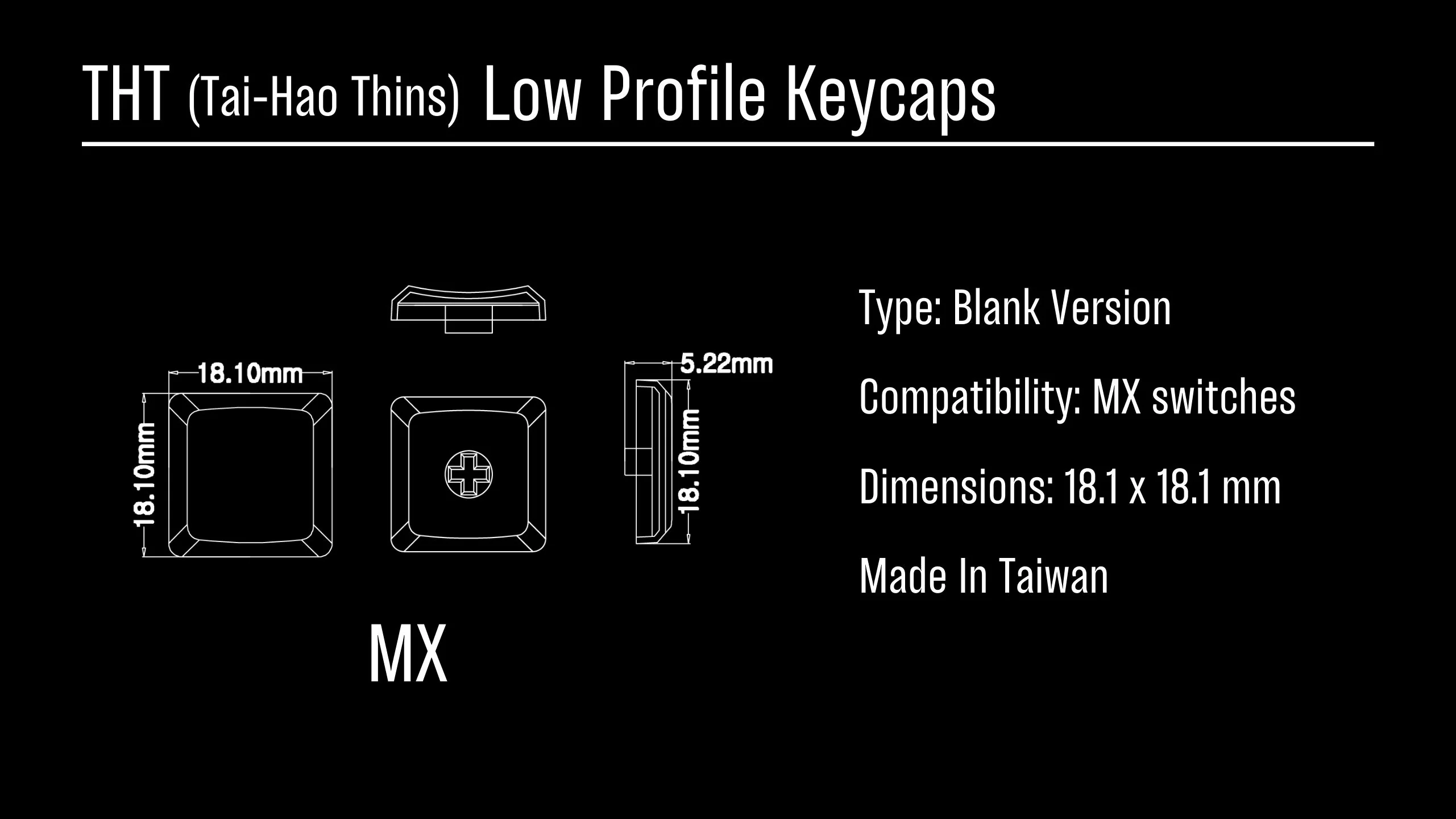 Tai-Hao Black THT Backlit 65 Key Double Shot PBT Low Profile Keycap Set - Image 11