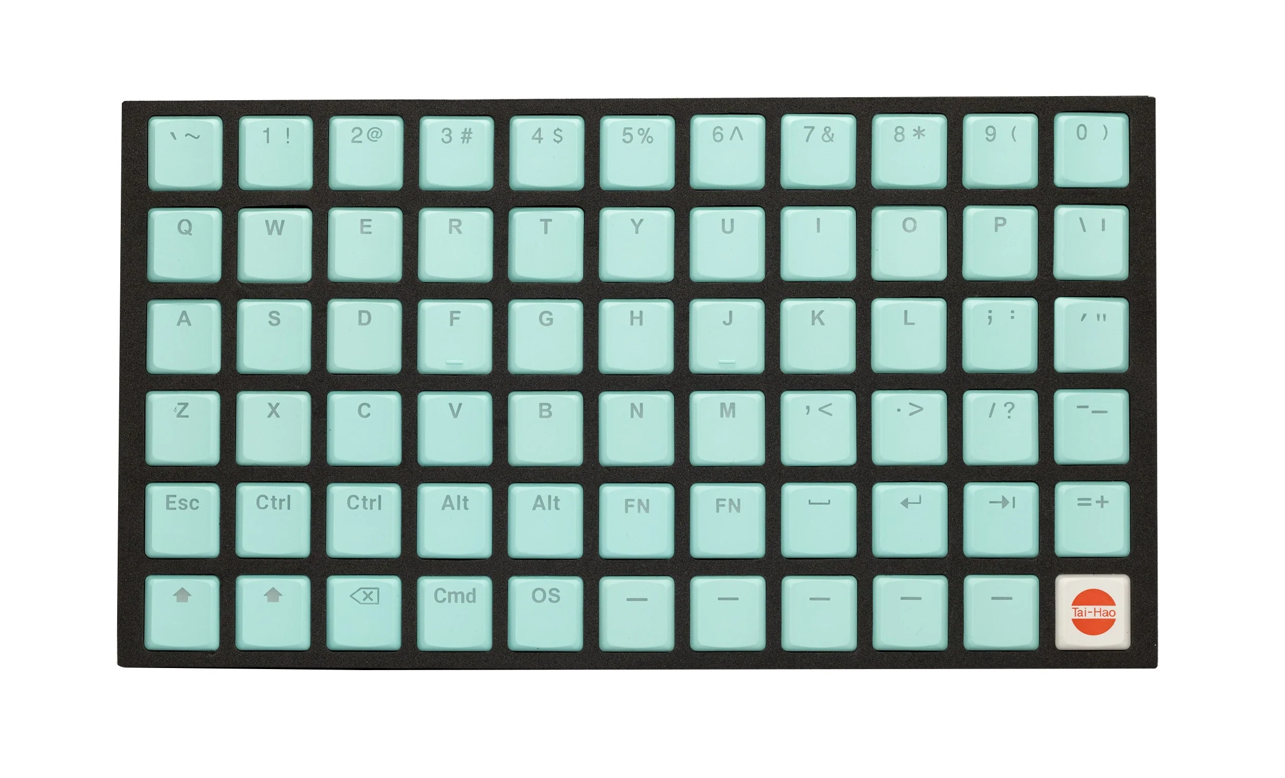 Tai-Hao Mint Blue THT Backlit 65 Key Double Shot PBT Low Profile Keycap Set