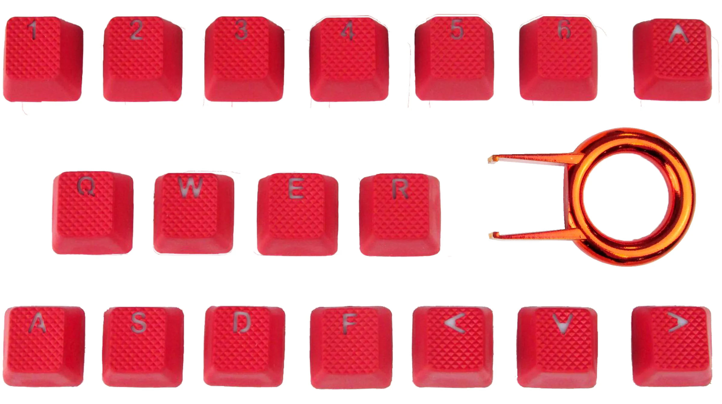 Tai-Hao Red Backlit 18 Key OEM Profile Double Shot TPR Rubber Keycap Set