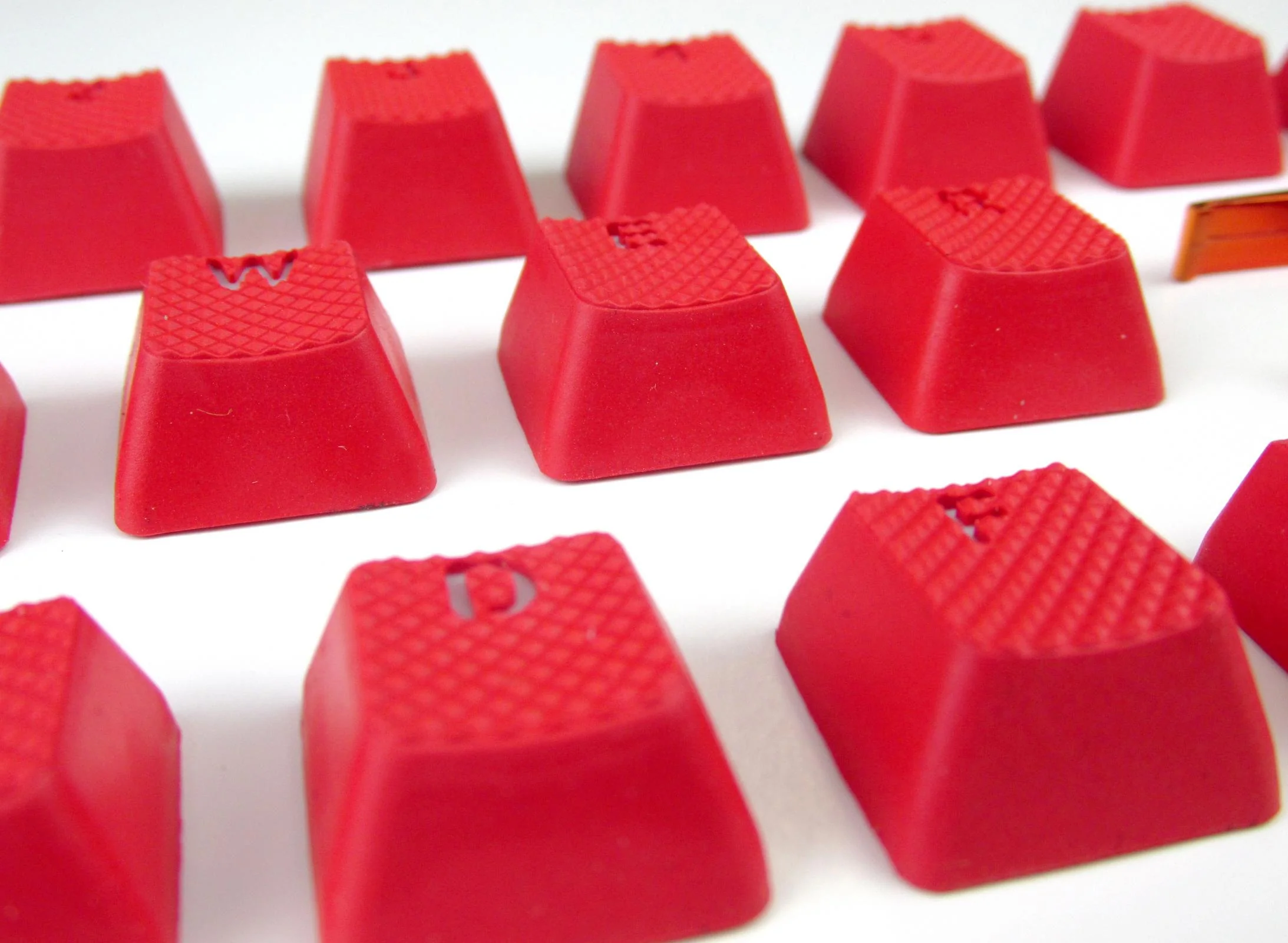 Tai-Hao Red Backlit 18 Key OEM Profile Double Shot TPR Rubber Keycap Set - Image 3