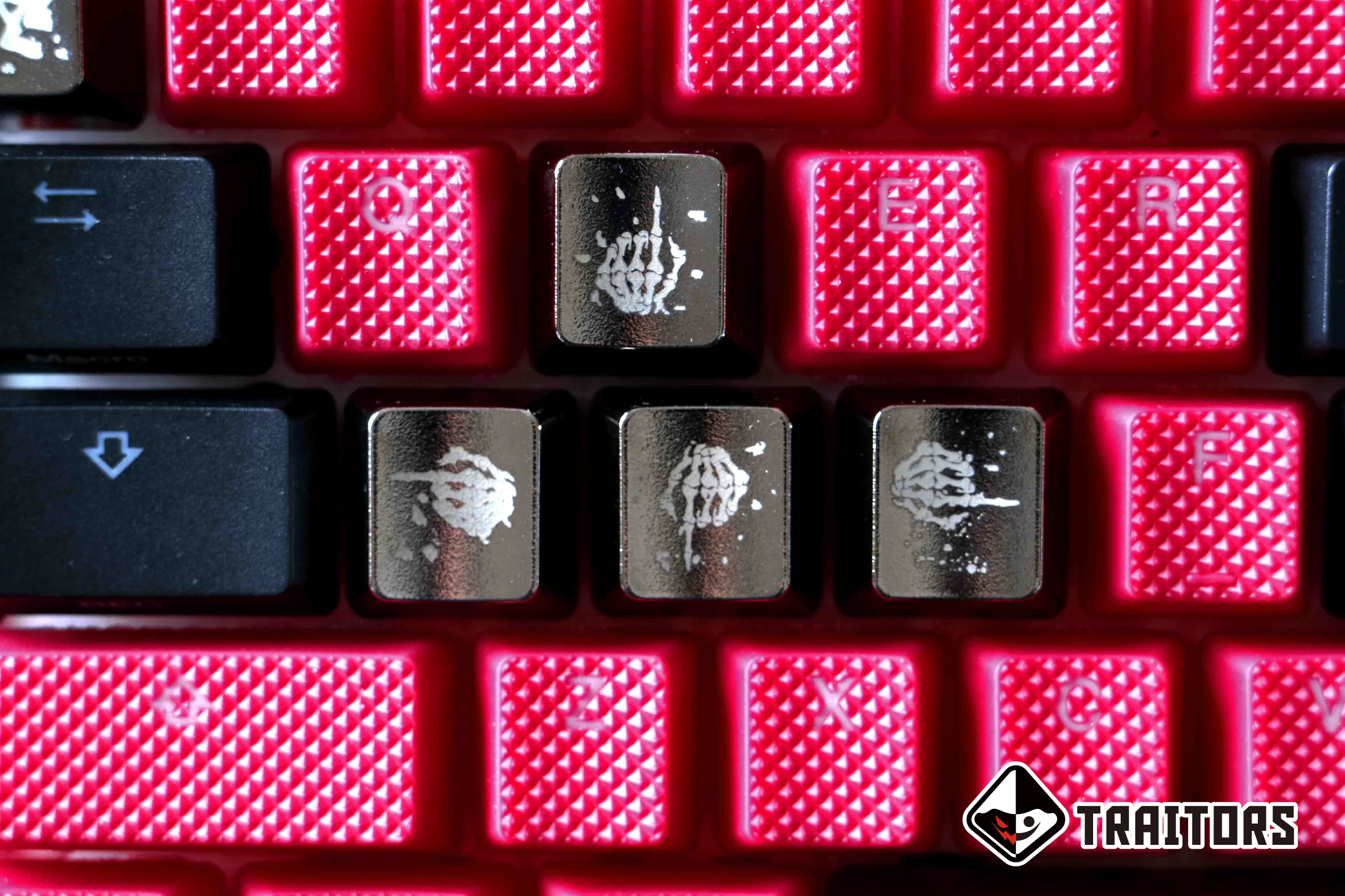 Traitors Skeleton Loading 6 Key OEM Profile Chromium Plated Laser Engraved ABS Keycap Set - Image 5