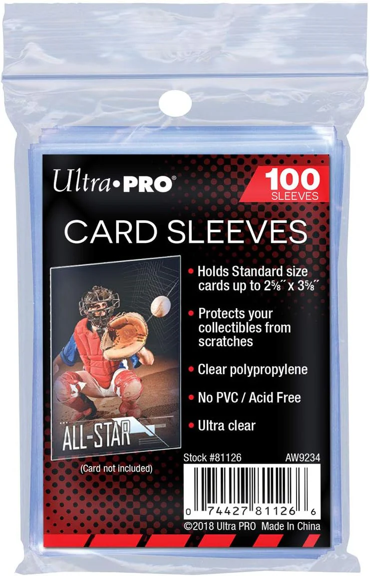 Ultrapro 2 5/8 X 3 5/8 Card Soft Sleeves (Penny Sleeves) 100 Count