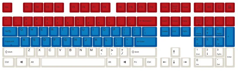 Varmilo Mr. Football Red / Blue / White 108 Key Varmilo Profile Dye Sub PBT Keycap Set
