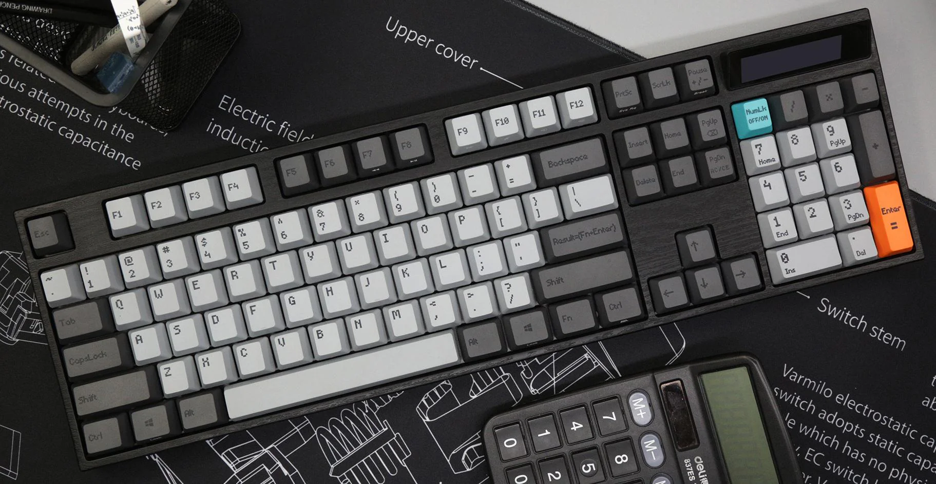 Varmilo VA104C Calculator White LED Dye Sub PBT Mechanical Keyboard - Image 3