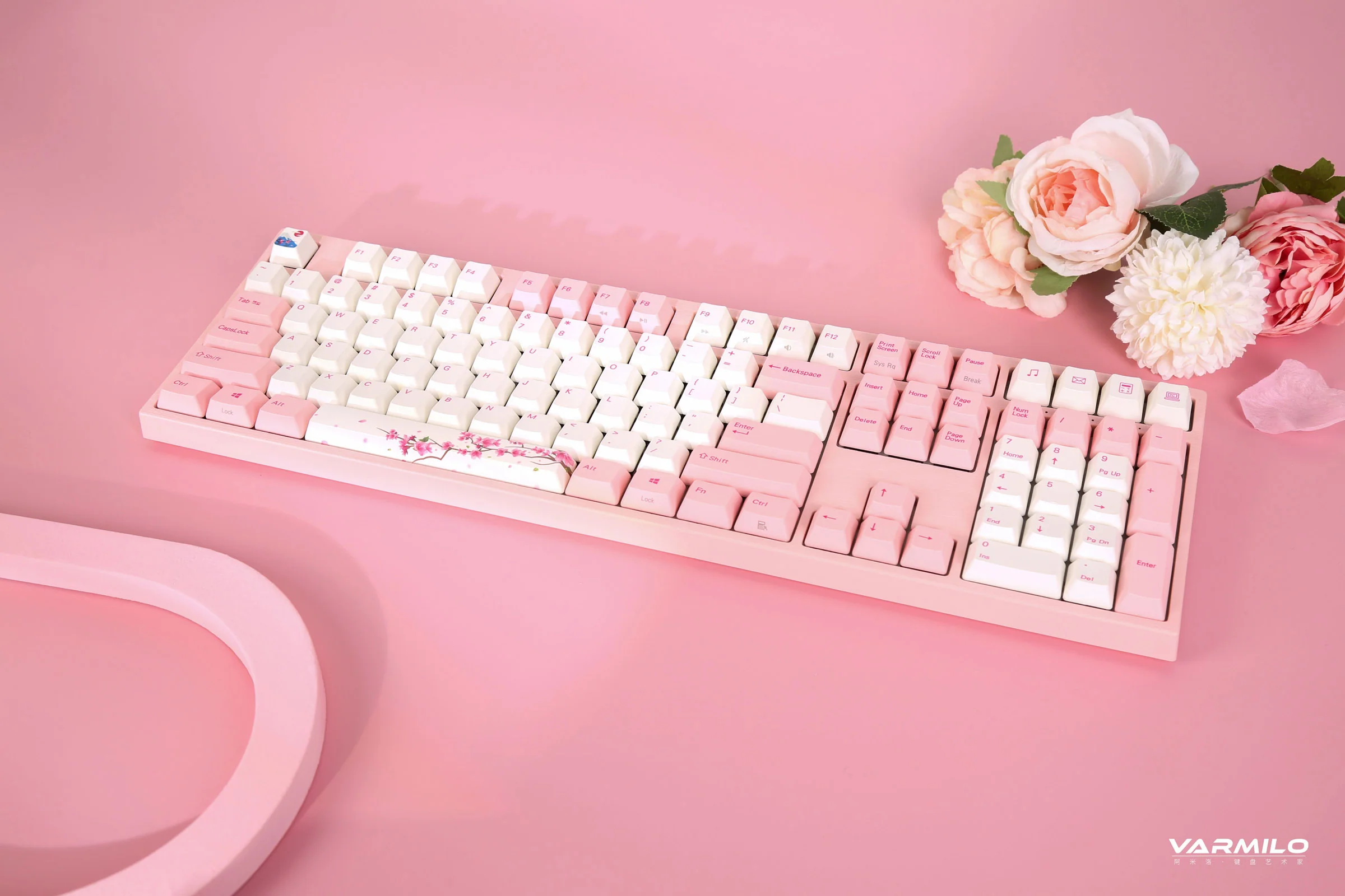 Varmilo MA Series V2 Sakura R1 White LED EC Mechanical Keyboard - Image 2