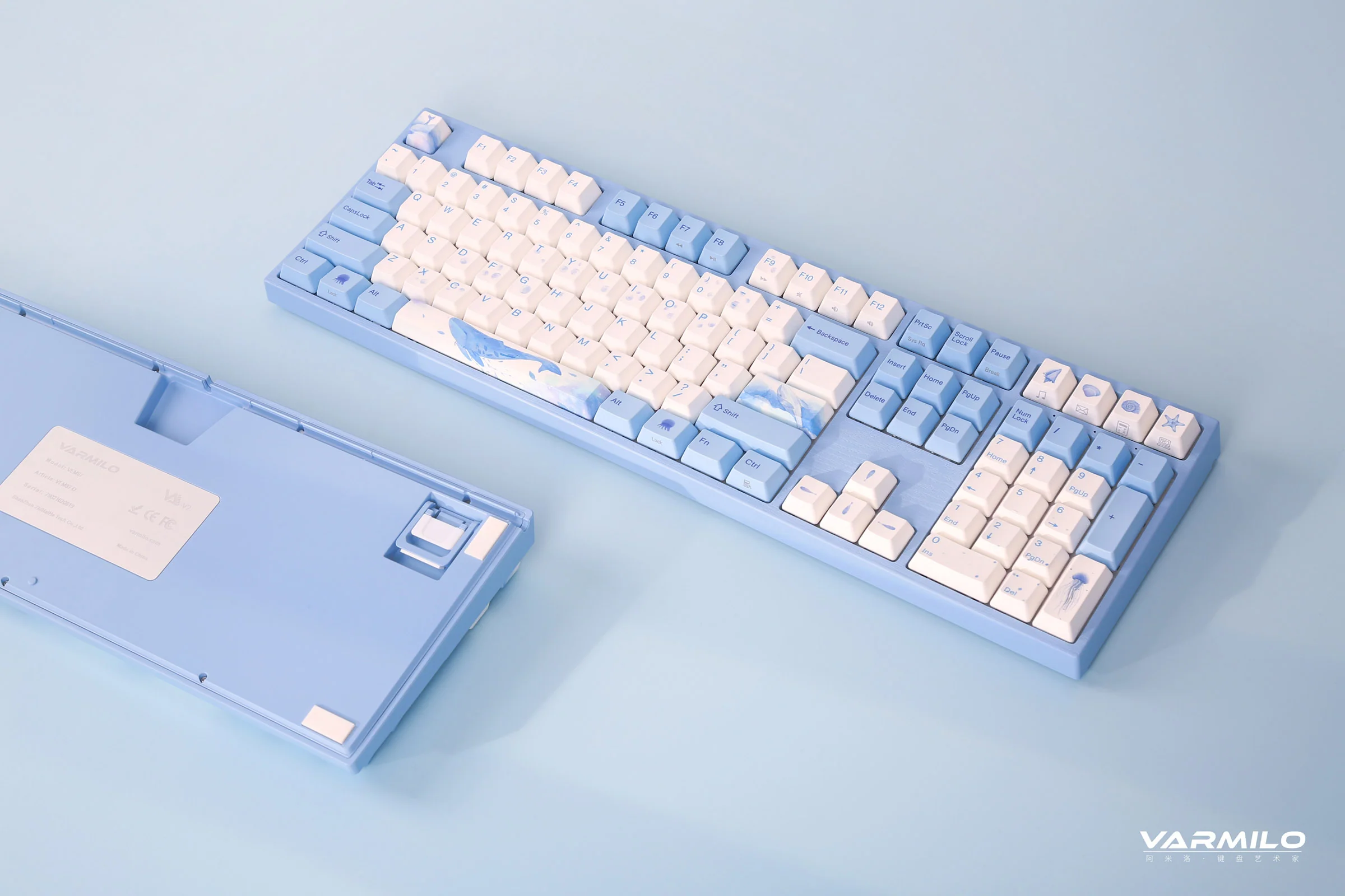 Varmilo VPE108 Sea Melody Hotswap Triple Mode White LED Mechanical Keyboard - Image 2