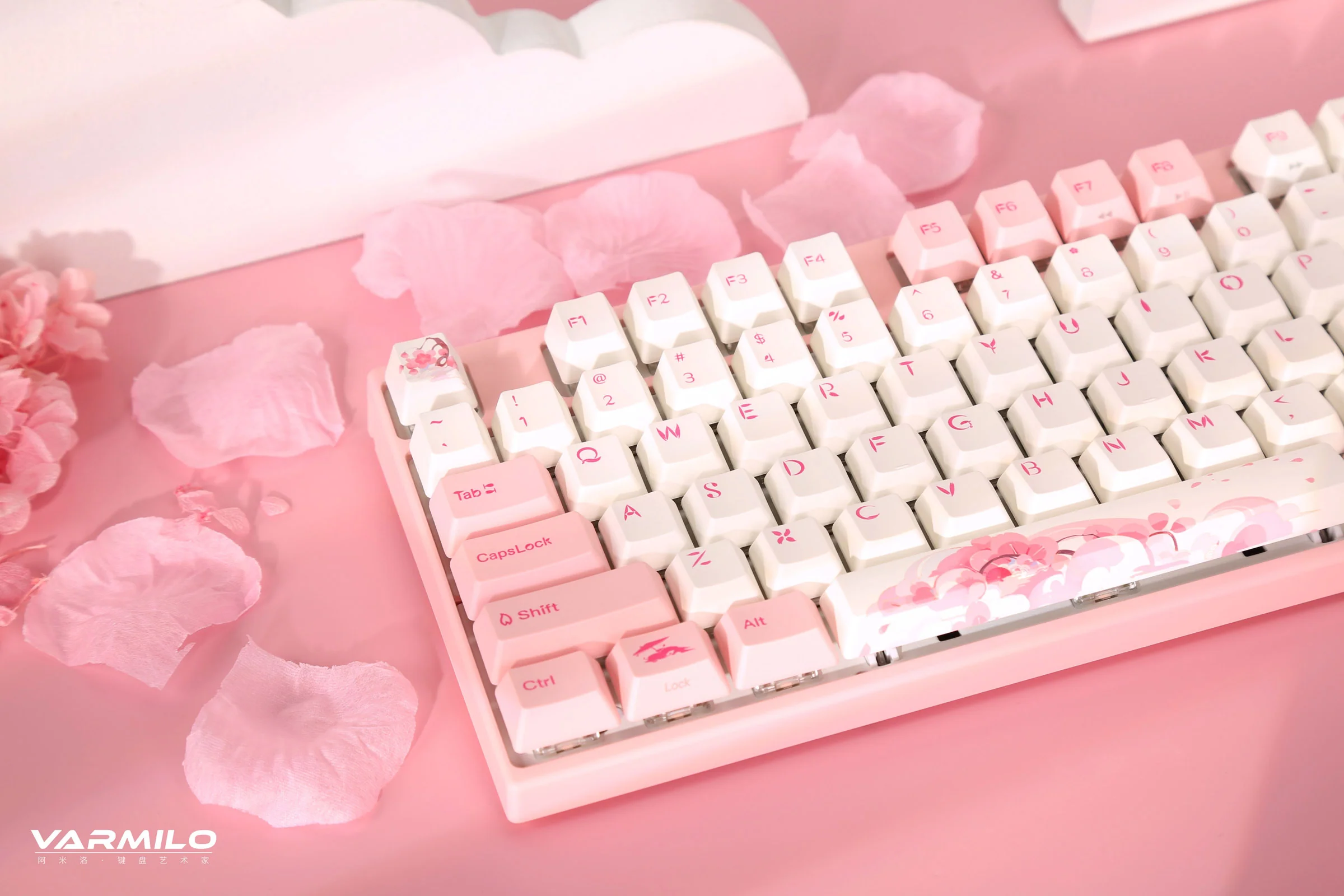 Varmilo VPE87 Sakura R2 TKL Hotswap Wireless White LED Keyboard - Image 2