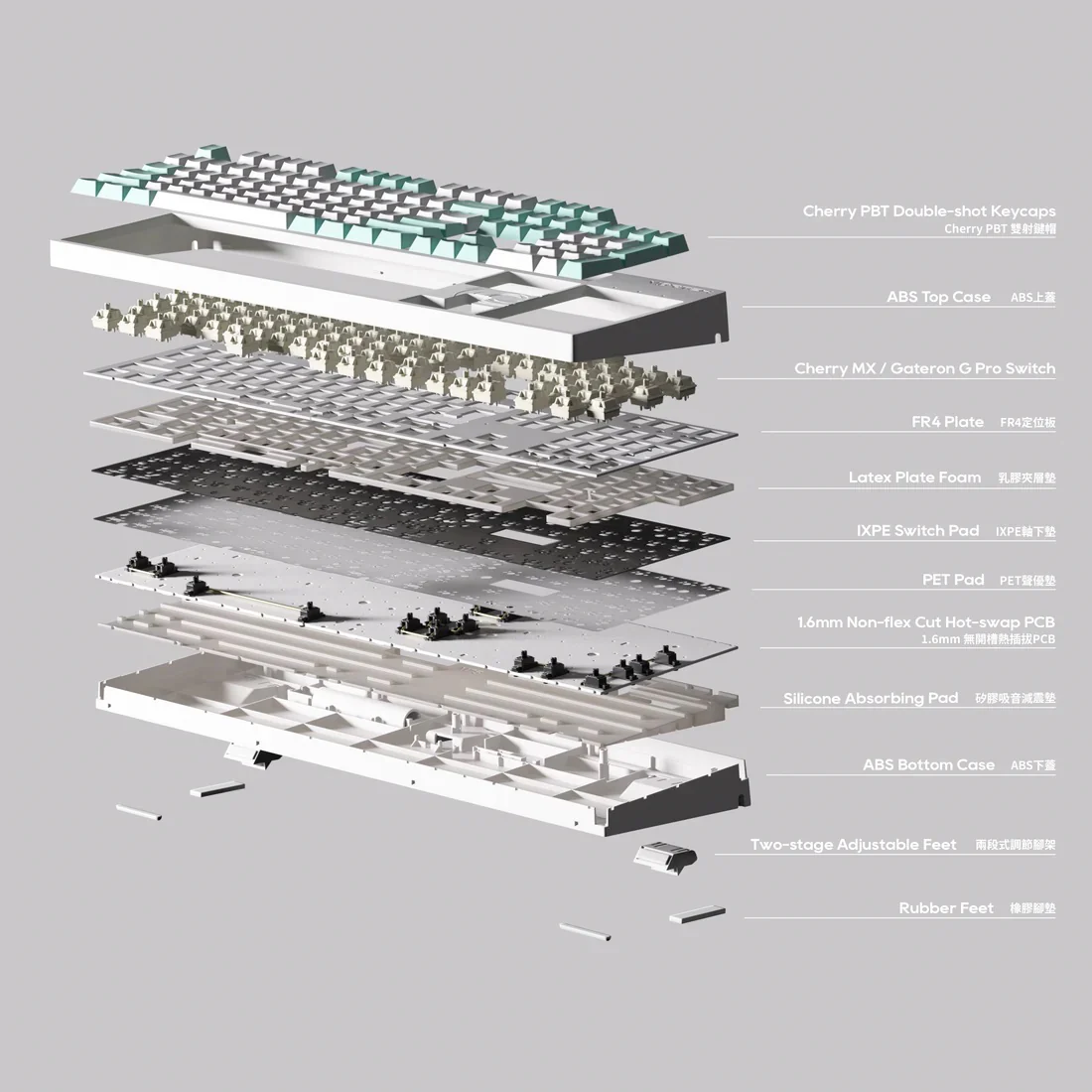 Vortex Multix 104 VIA Autumn Hotswap Wireless Mechanical Keyboard - Image 9